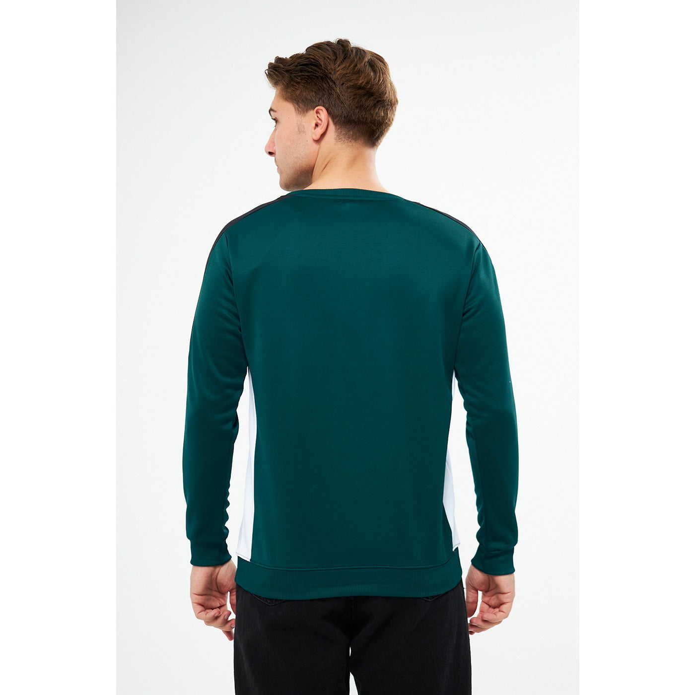 Green Stripe Crew Neck Sweatshirt | Montivo Pakistan