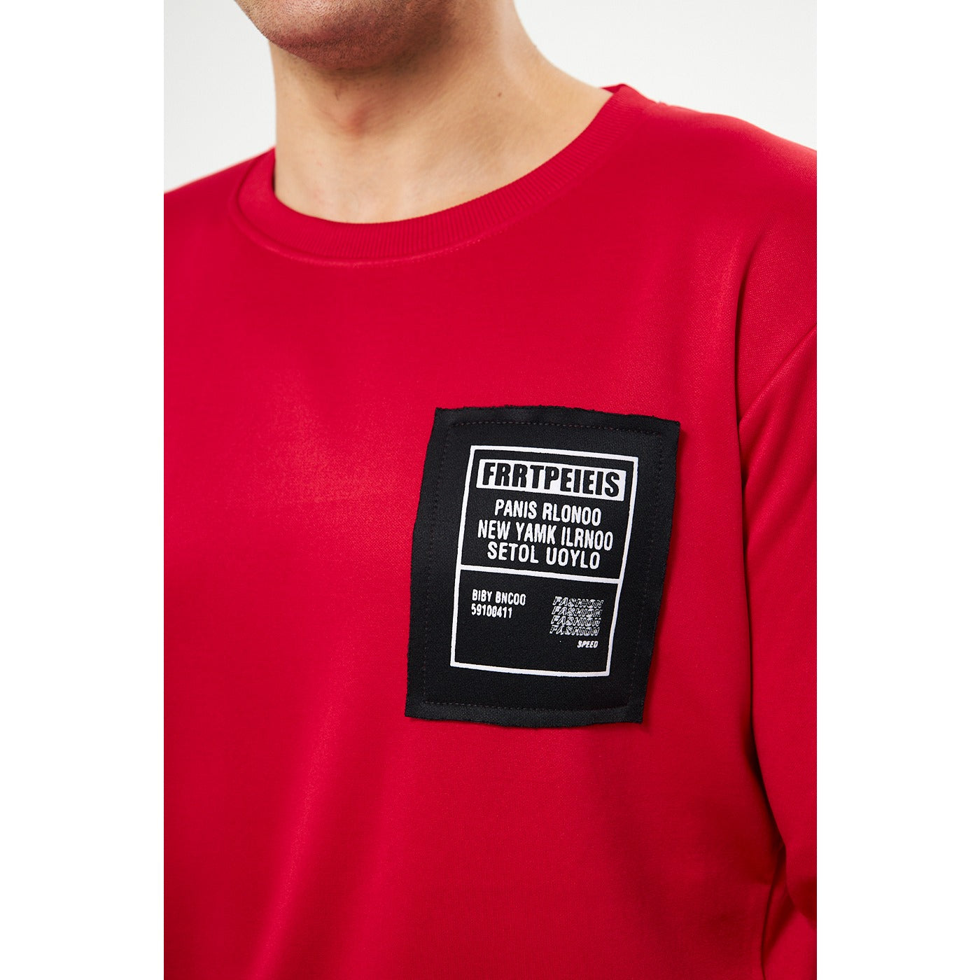 Red Raw Patch Sweatshirt | Montivo Pakistan