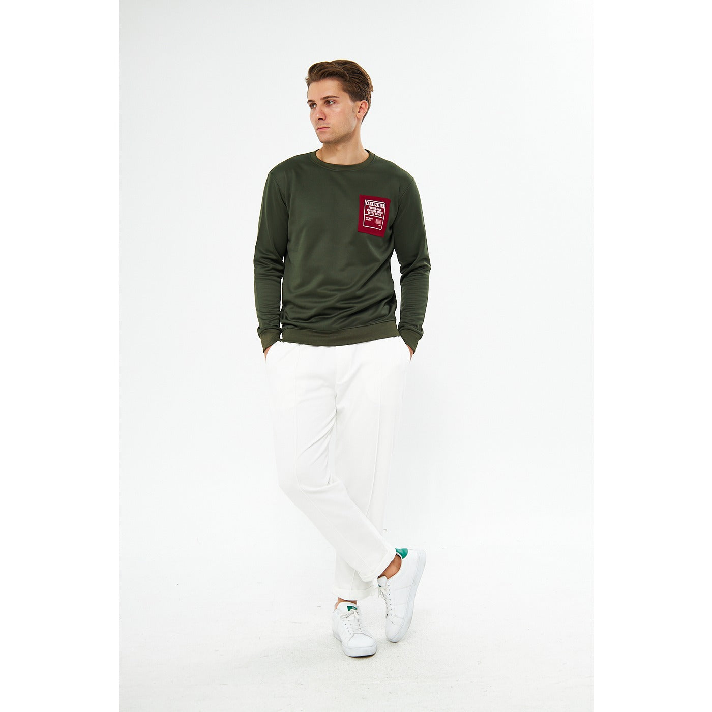 Green Raw Patch Sweatshirt | Montivo Pakistan
