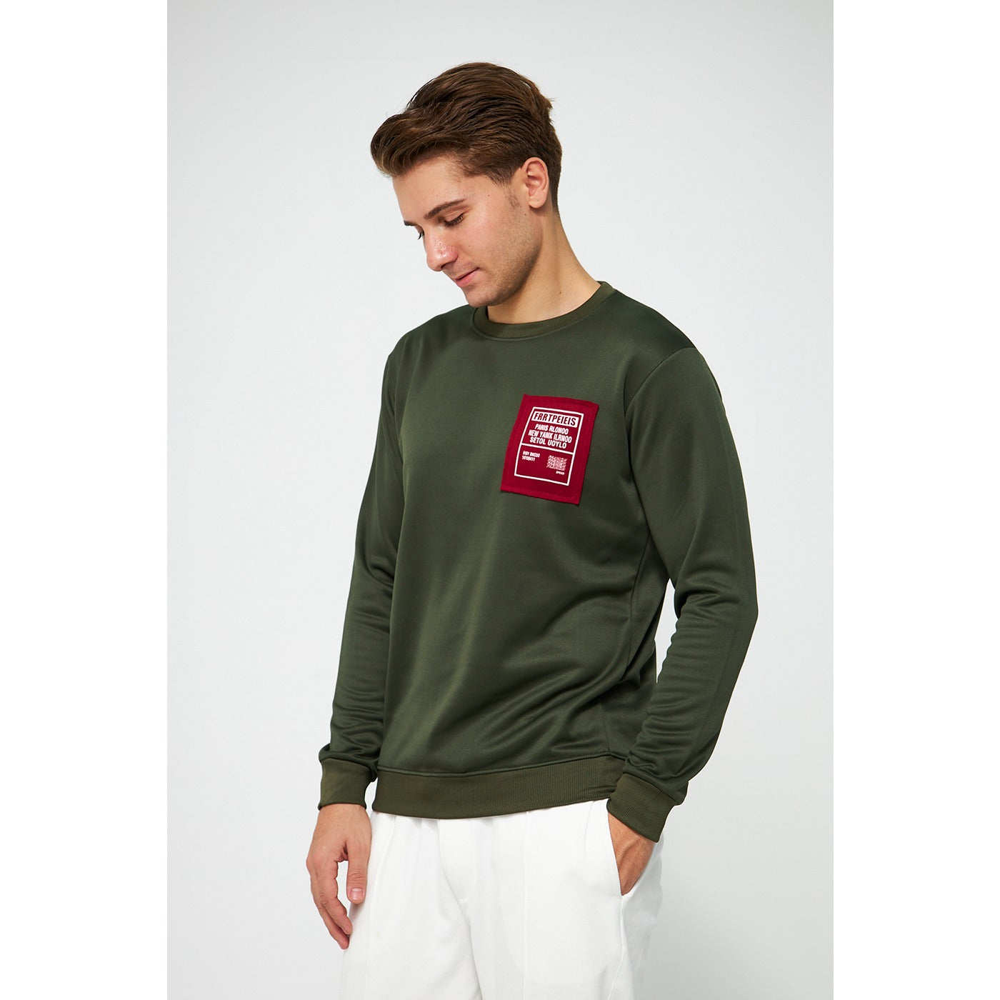 Green Raw Patch Sweatshirt | Montivo Pakistan
