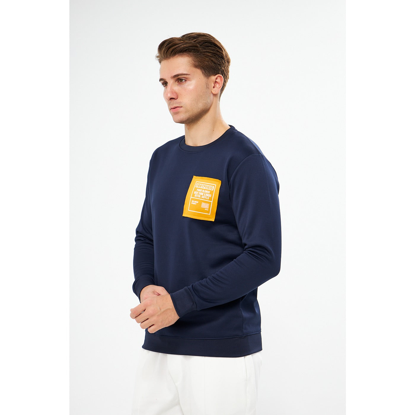 Navy Raw Patch Sweatshirt | Montivo Pakistan