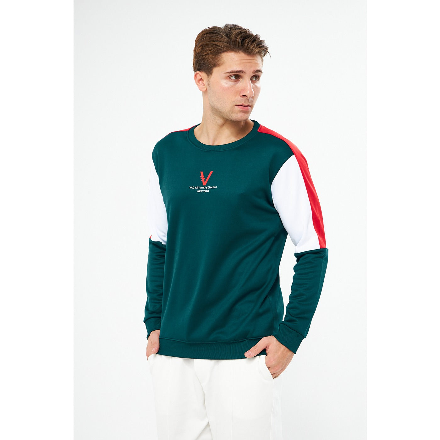 Green Colourblock Sweatshirt | Montivo Pakistan