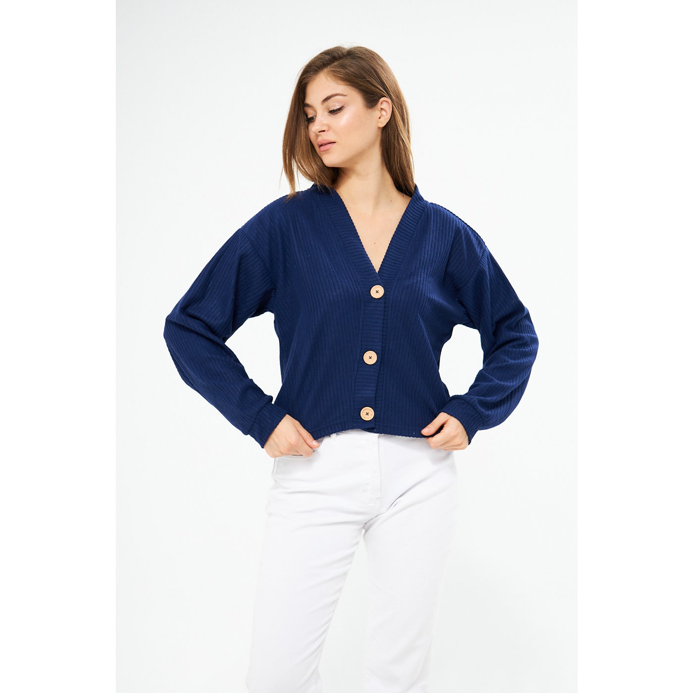 Blue Waffle Jacket Cardigan | Montivo Pakistan