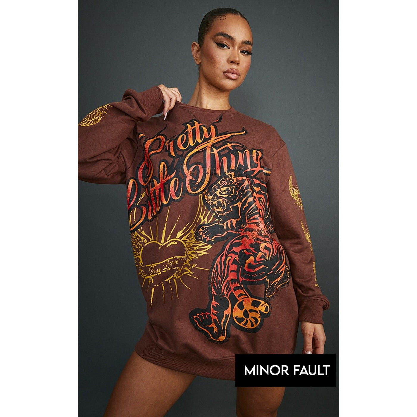 (Minor Fault) Brown Oversized Sweatshirt | Montivo Pakistan