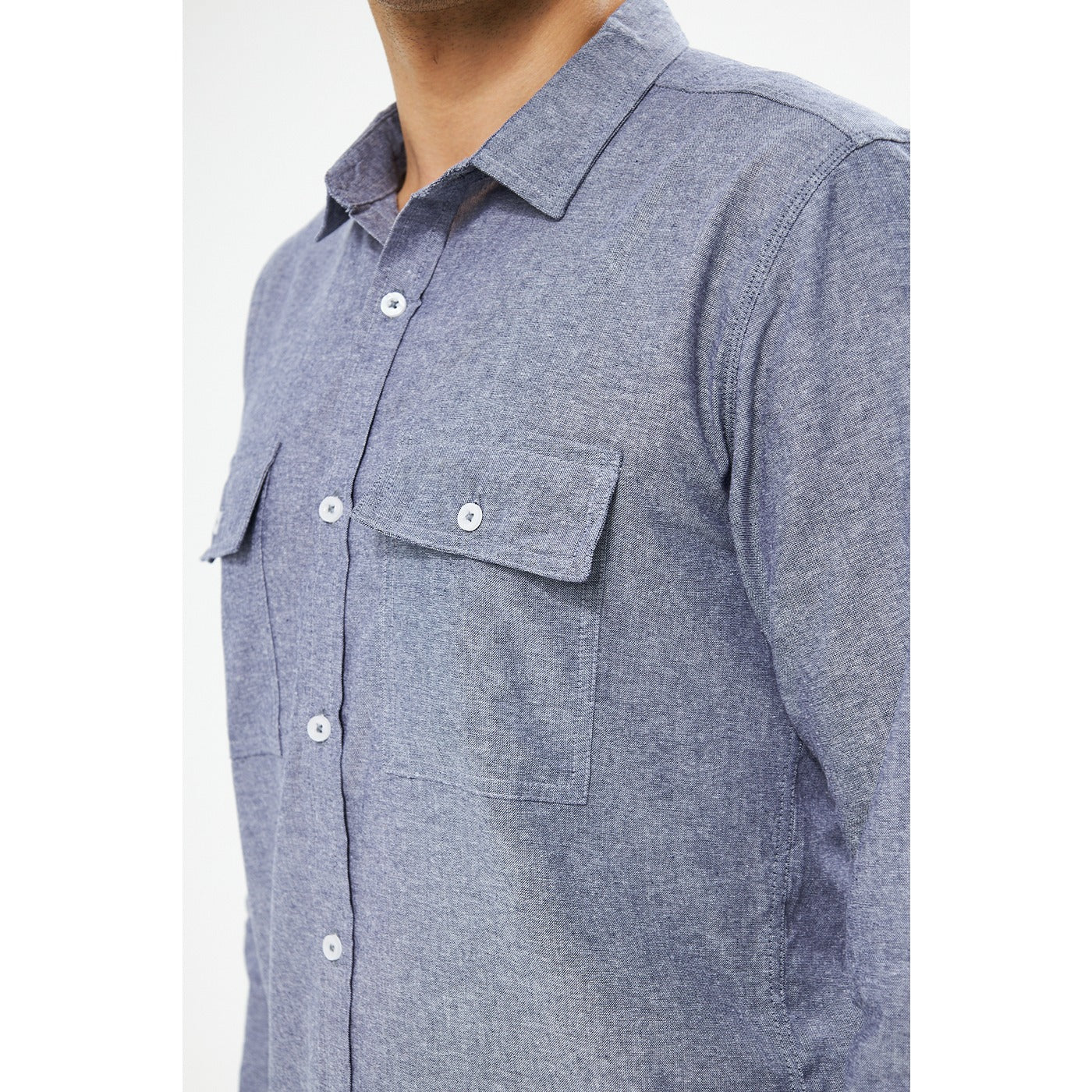Lavender Blue Double Pocket Shirt | Montivo Pakistan