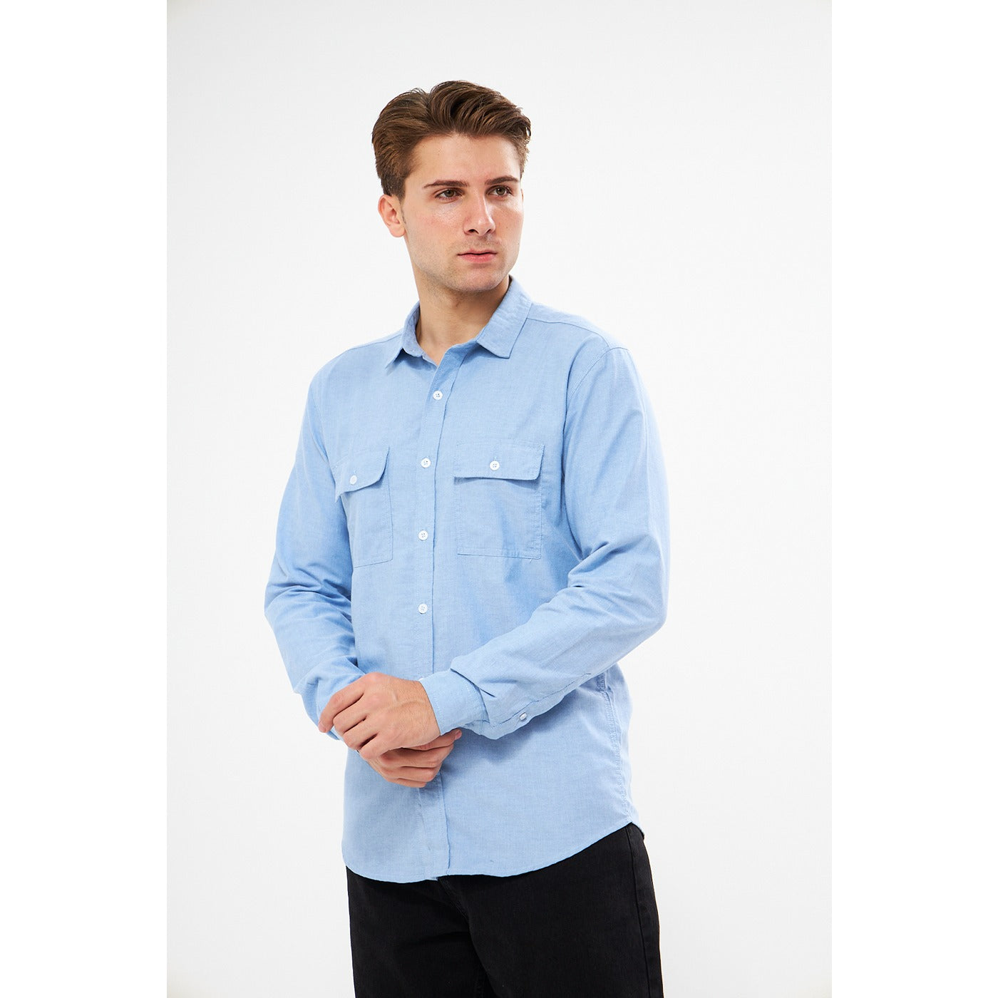 Sky Blue Double Pocket Shirt | Montivo Pakistan