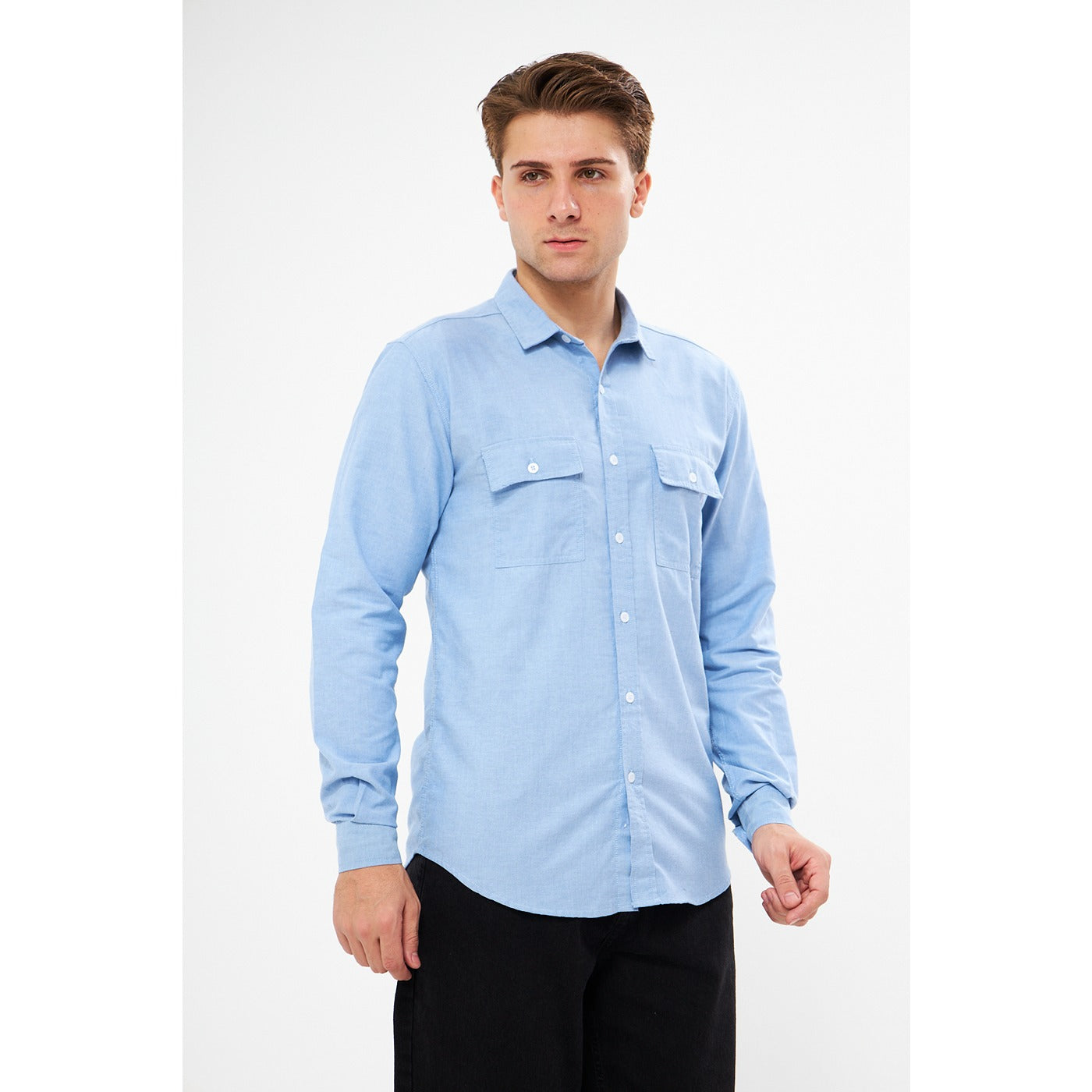 Sky Blue Double Pocket Shirt | Montivo Pakistan