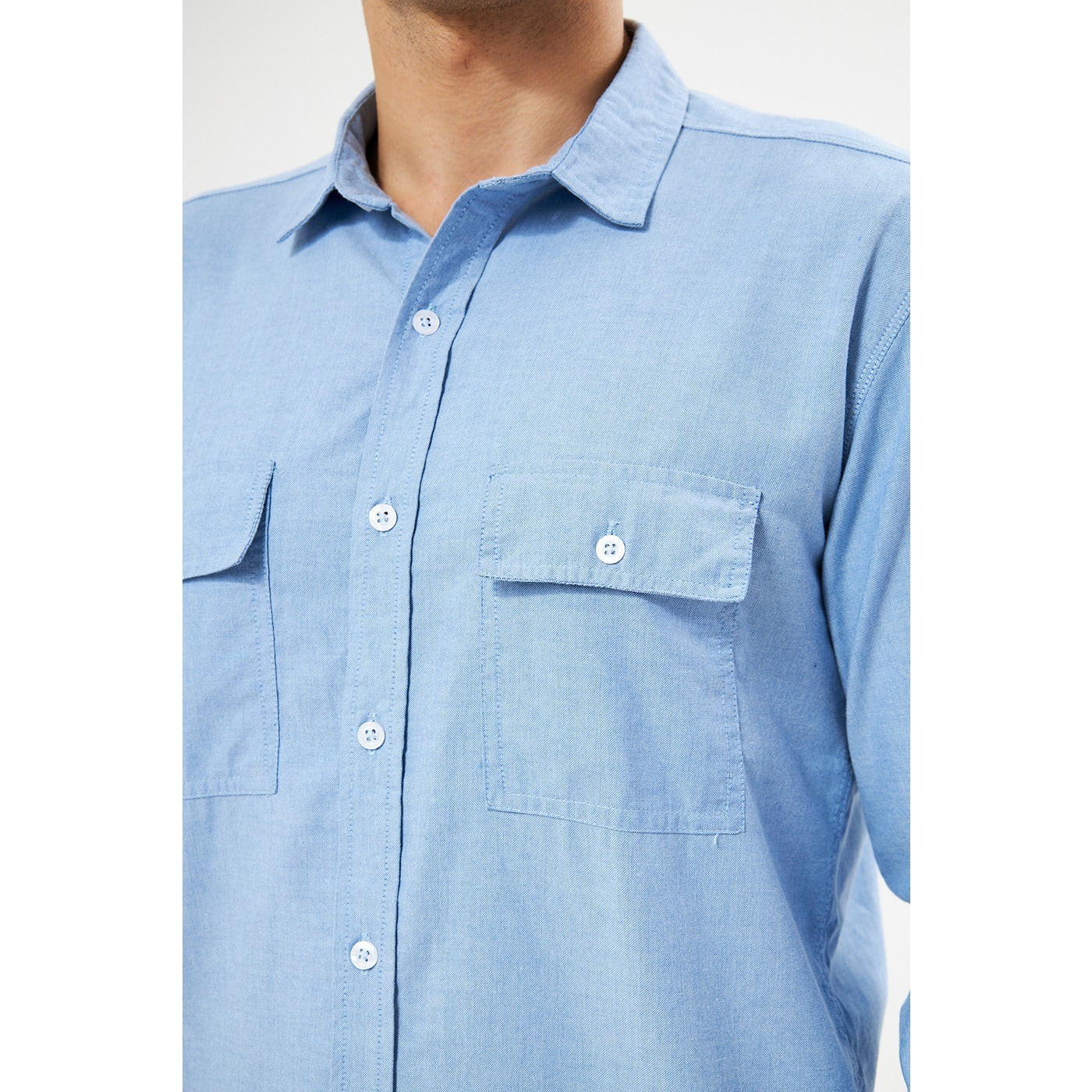 Sky Blue Double Pocket Shirt | Montivo Pakistan
