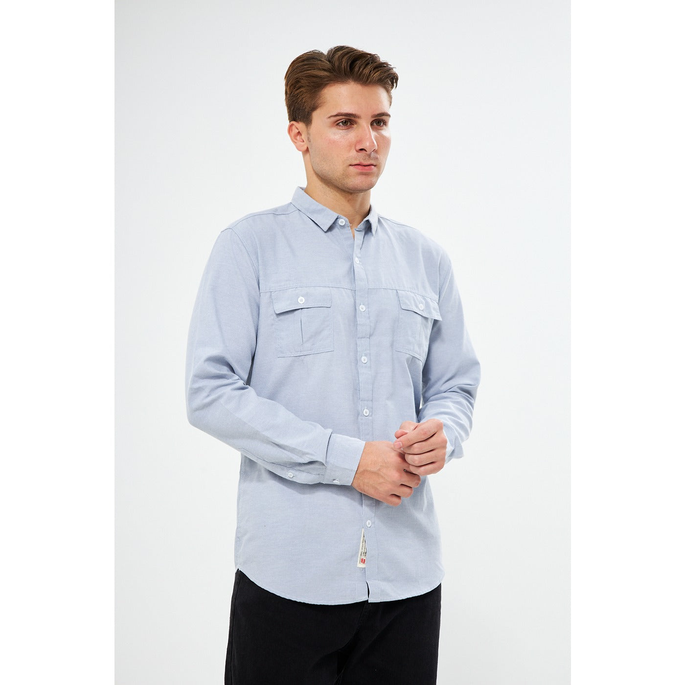 Light Blue Double Pocket Shirt | Montivo Pakistan