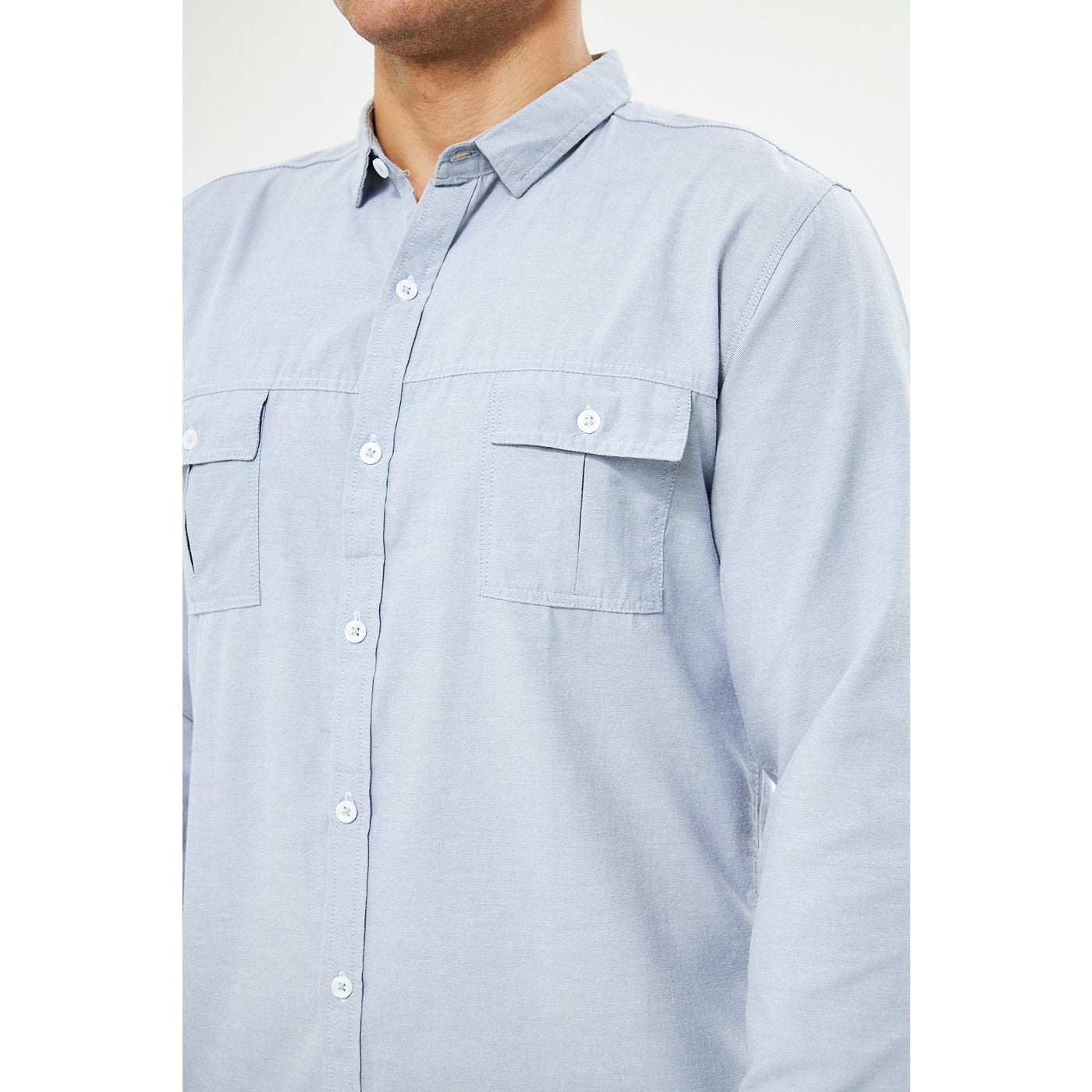 Light Blue Double Pocket Shirt | Montivo Pakistan