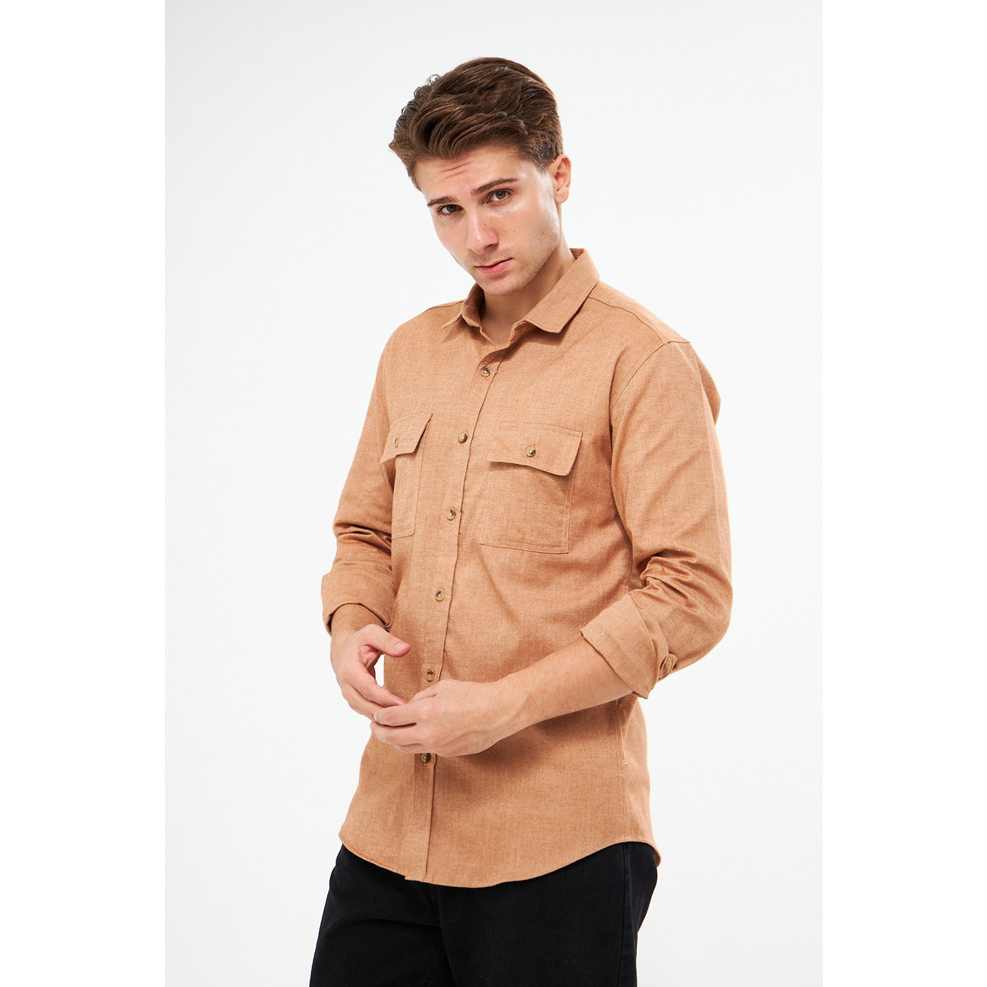 Rust Double Pocket Shirt | Montivo Pakistan