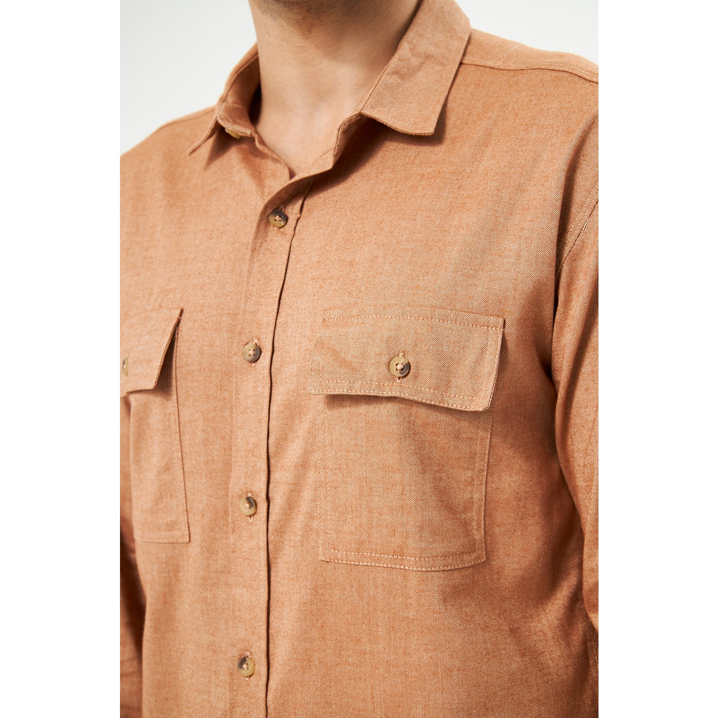 Rust Double Pocket Shirt | Montivo Pakistan