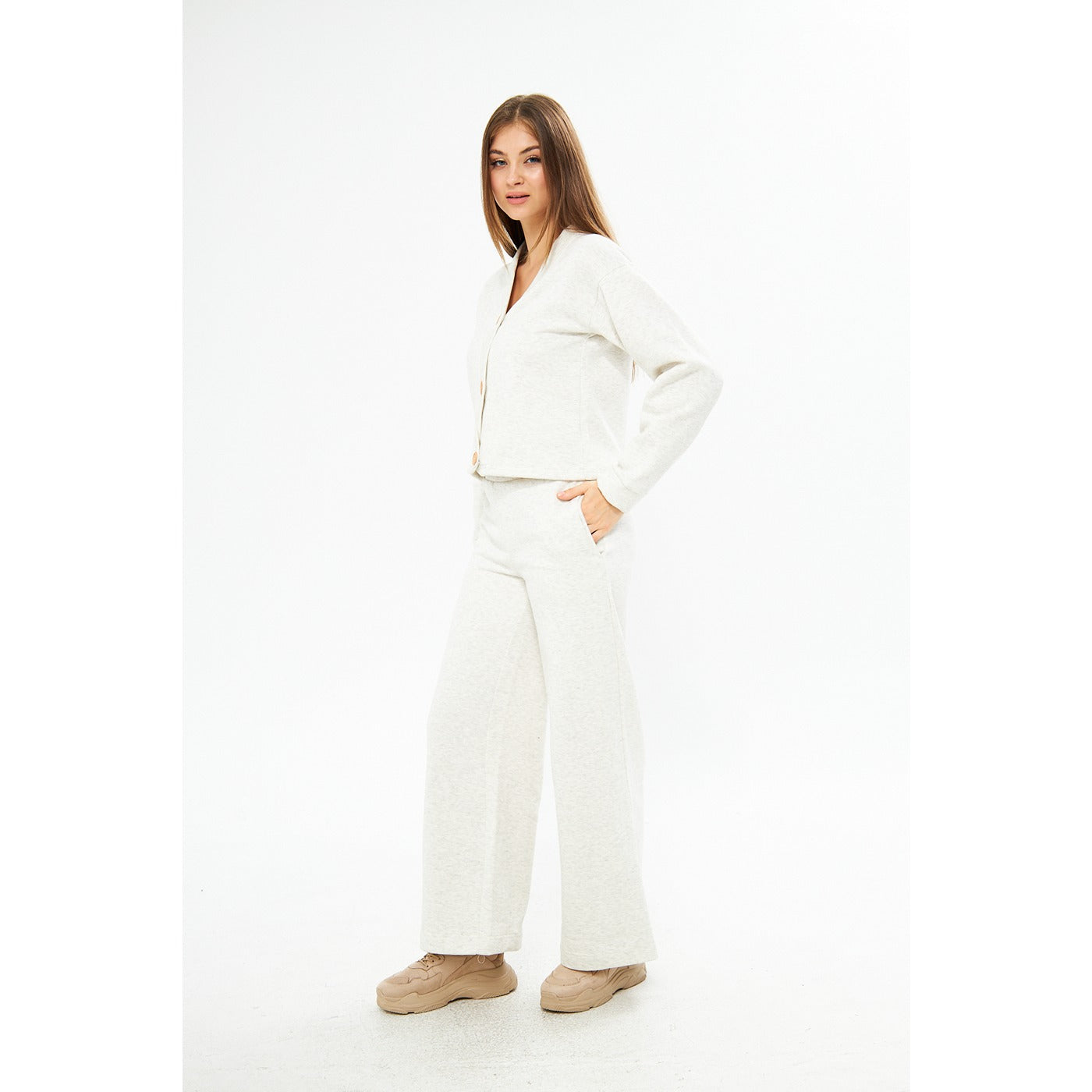 Offwhite Melange Co-Ord Set | Montivo Pakistan