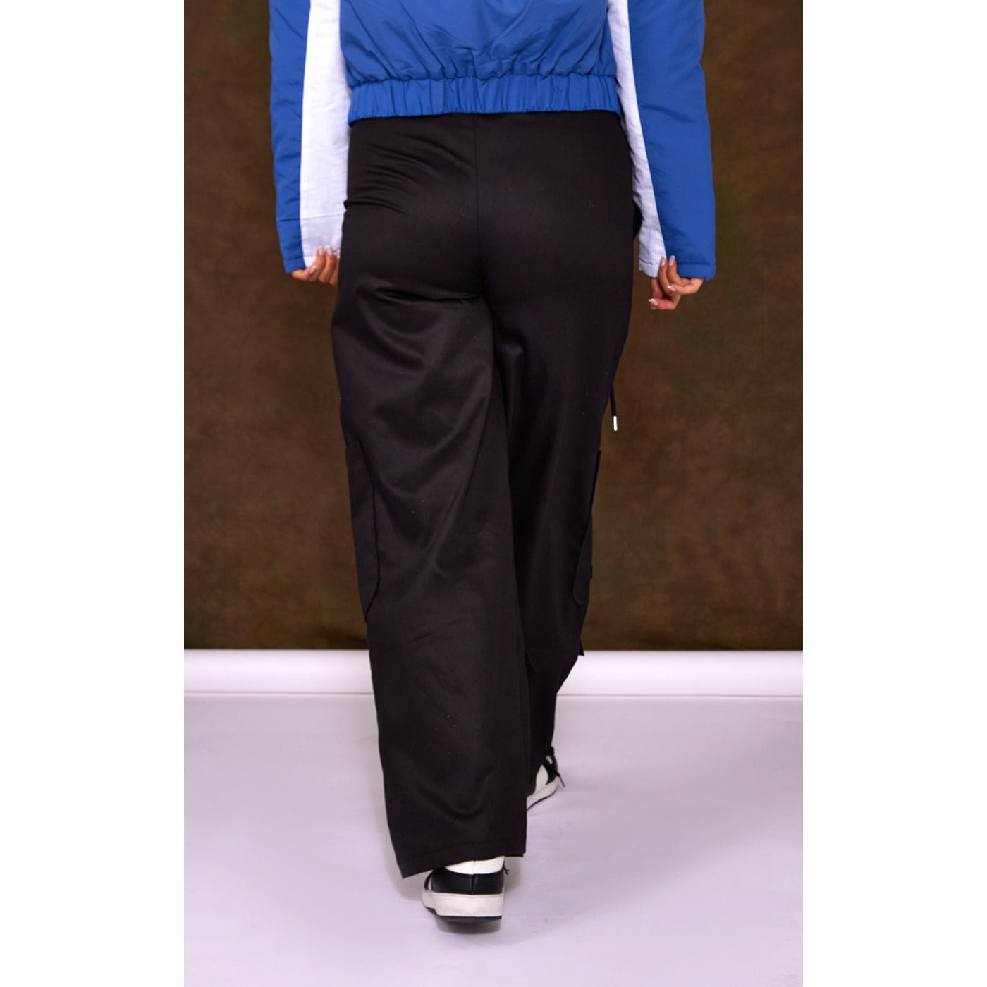 Black Elasticated Pocket Cargo Trousers | Montivo Pakistan
