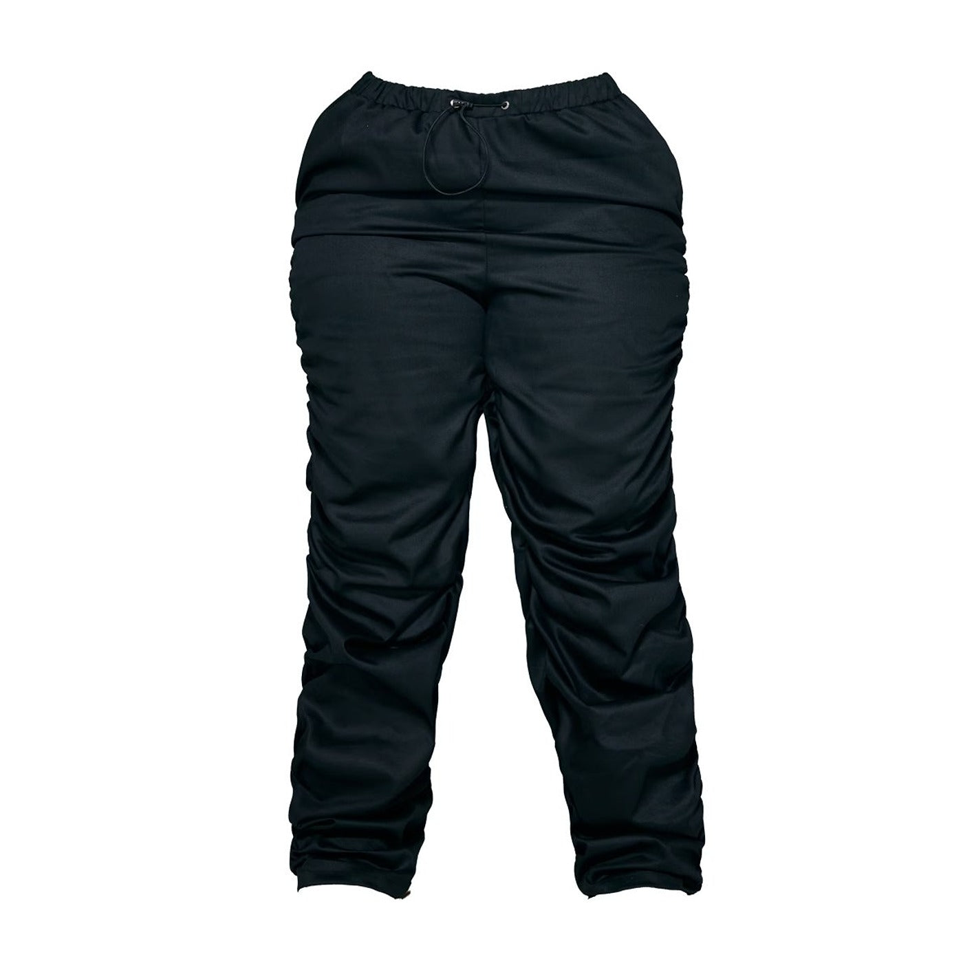 Black Twill Ruched Detail Pants | Montivo Pakistan
