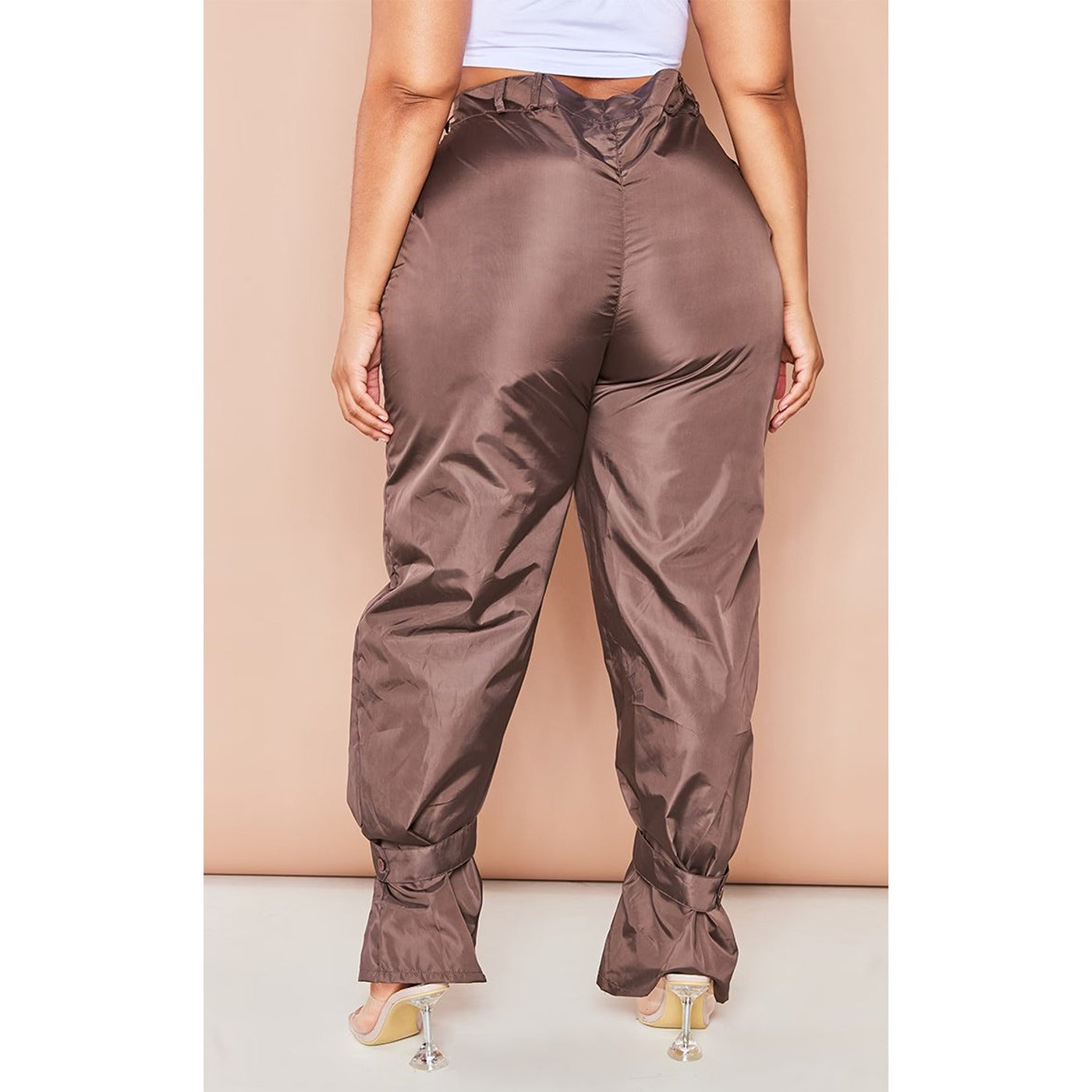 Chocolate Tie Cuff Nylon Trousers | Montivo Pakistan