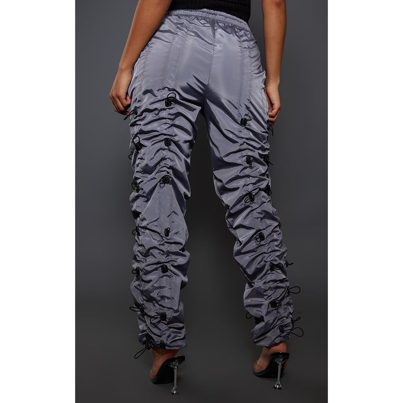 Light Grey Toggle Detail Straight Trousers | Montivo Pakistan