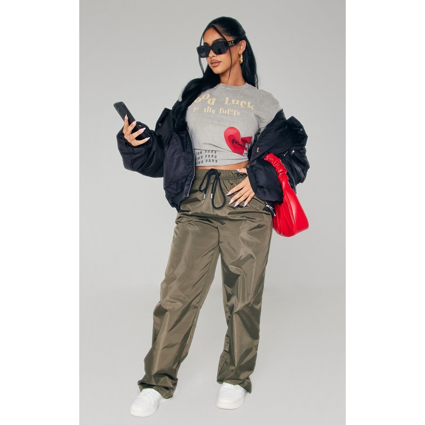 Khaki Drawstring Wide Leg Trousers | Montivo Pakistan