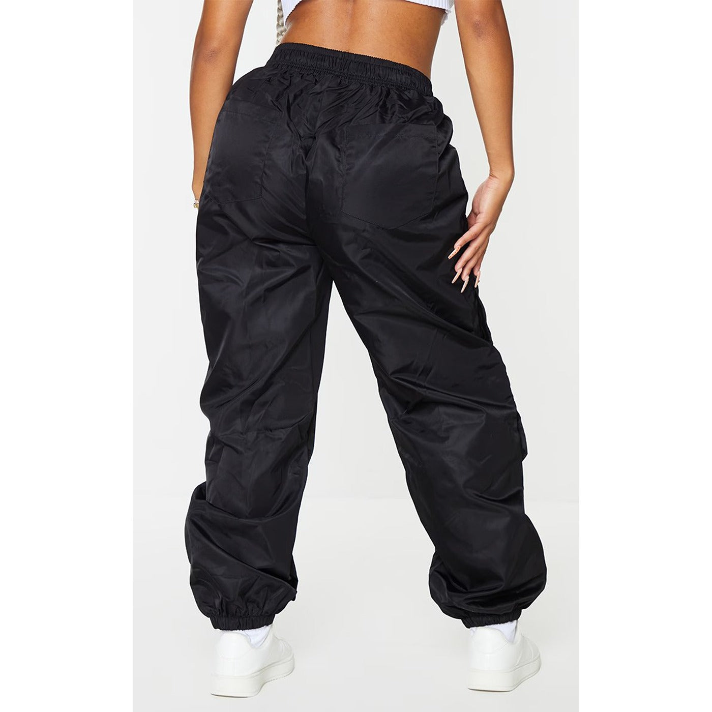 Shape Black Embroidered Cargo Joggers | Montivo Pakistan