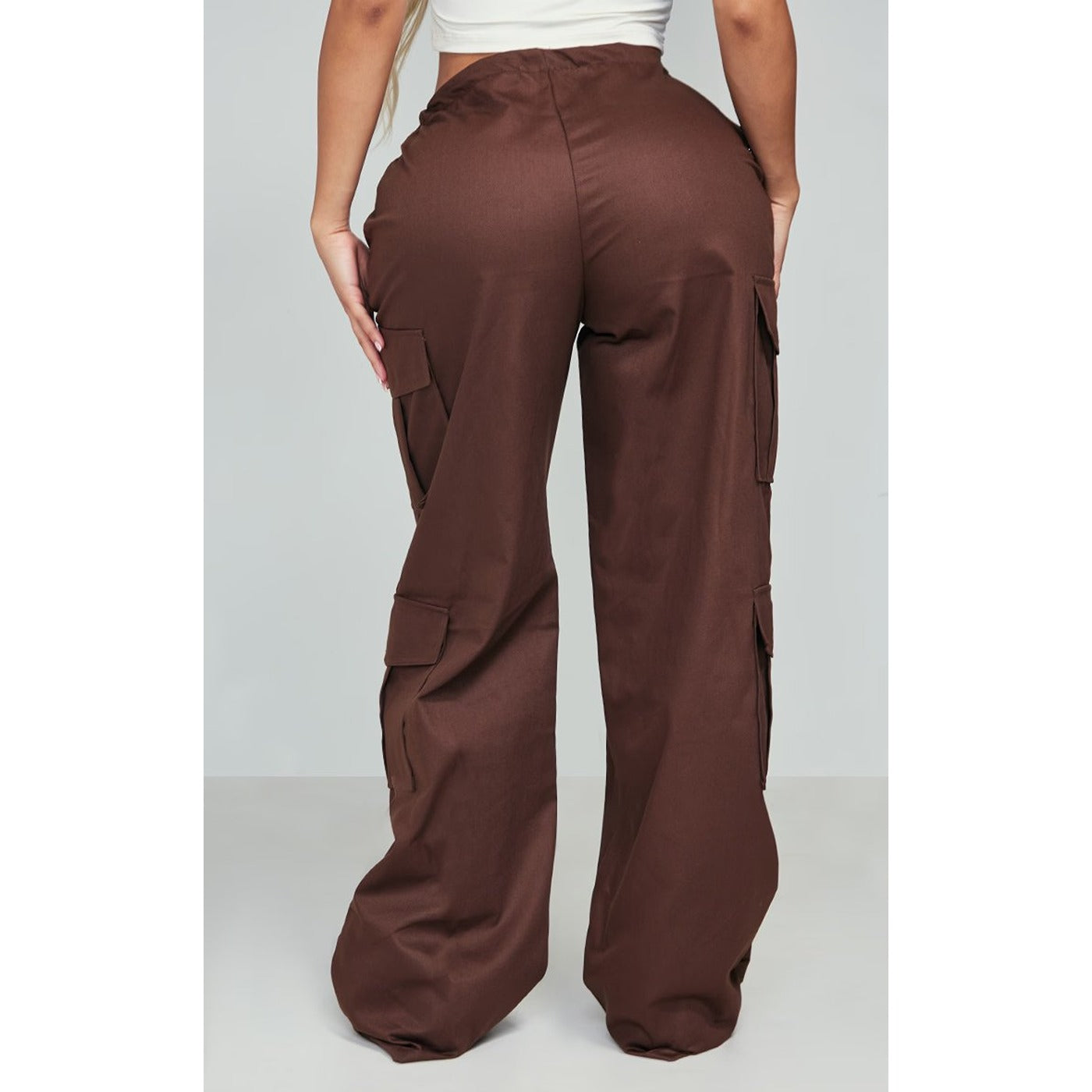 Chocolate Brown Cargo Fold Waist Trousers | Montivo Pakistan