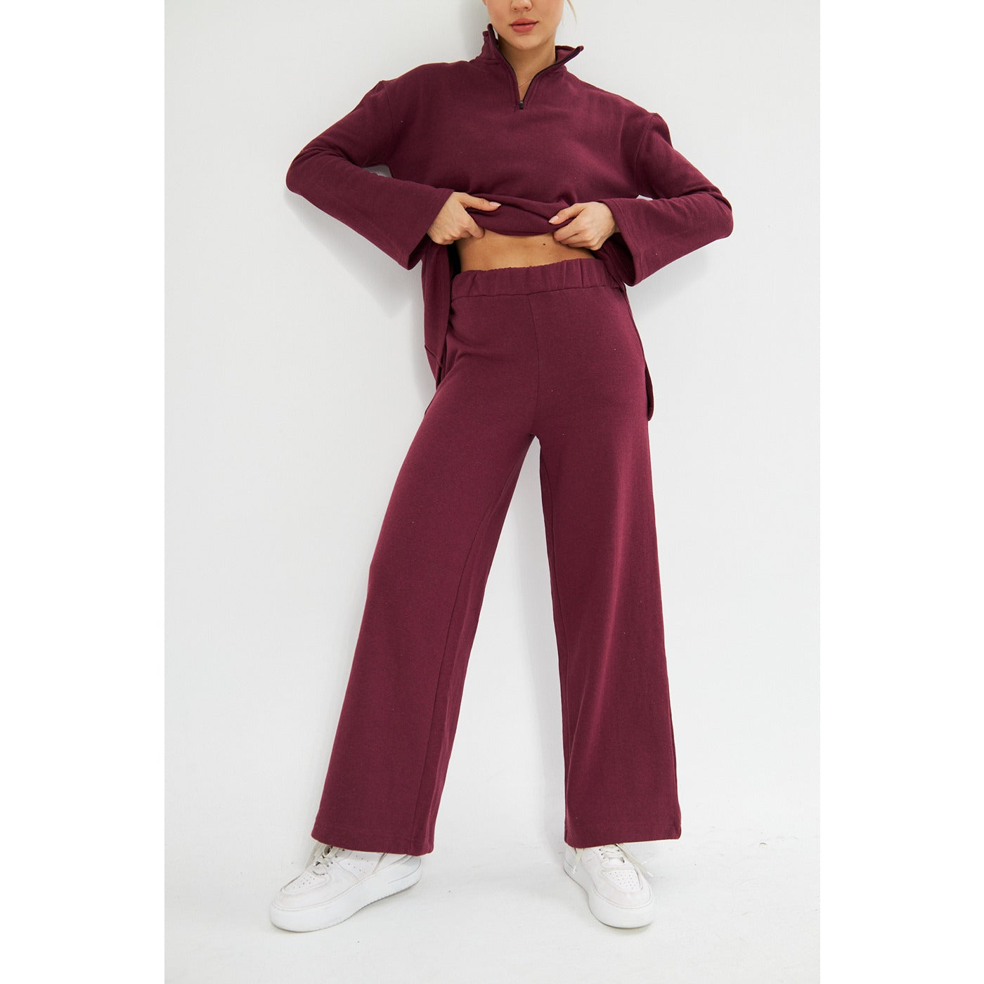 Burgundy Sweat Matching Set | Montivo Pakistan