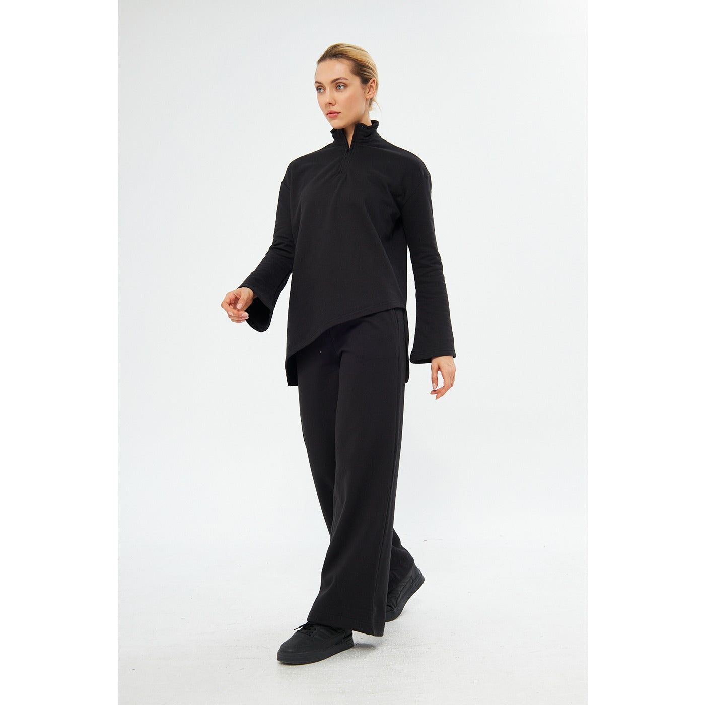 Black Solid Sweat Matching Set | Montivo Pakistan