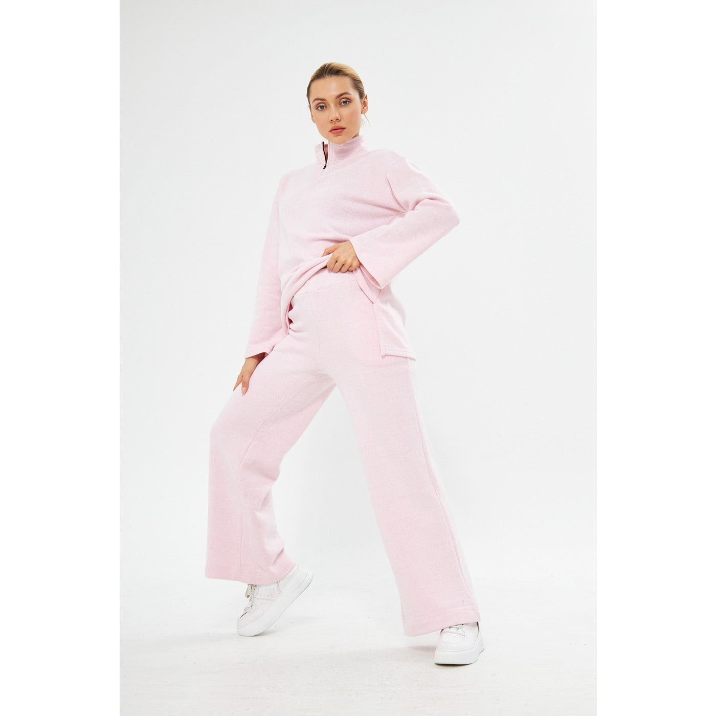 Pink Melange Sweat Matching Set | Montivo Pakistan