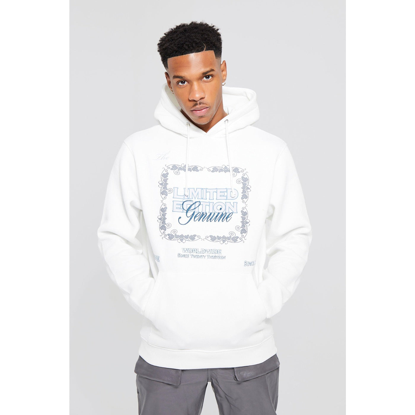 Limited Edition White Printed Hoodie | Montivo Pakistan