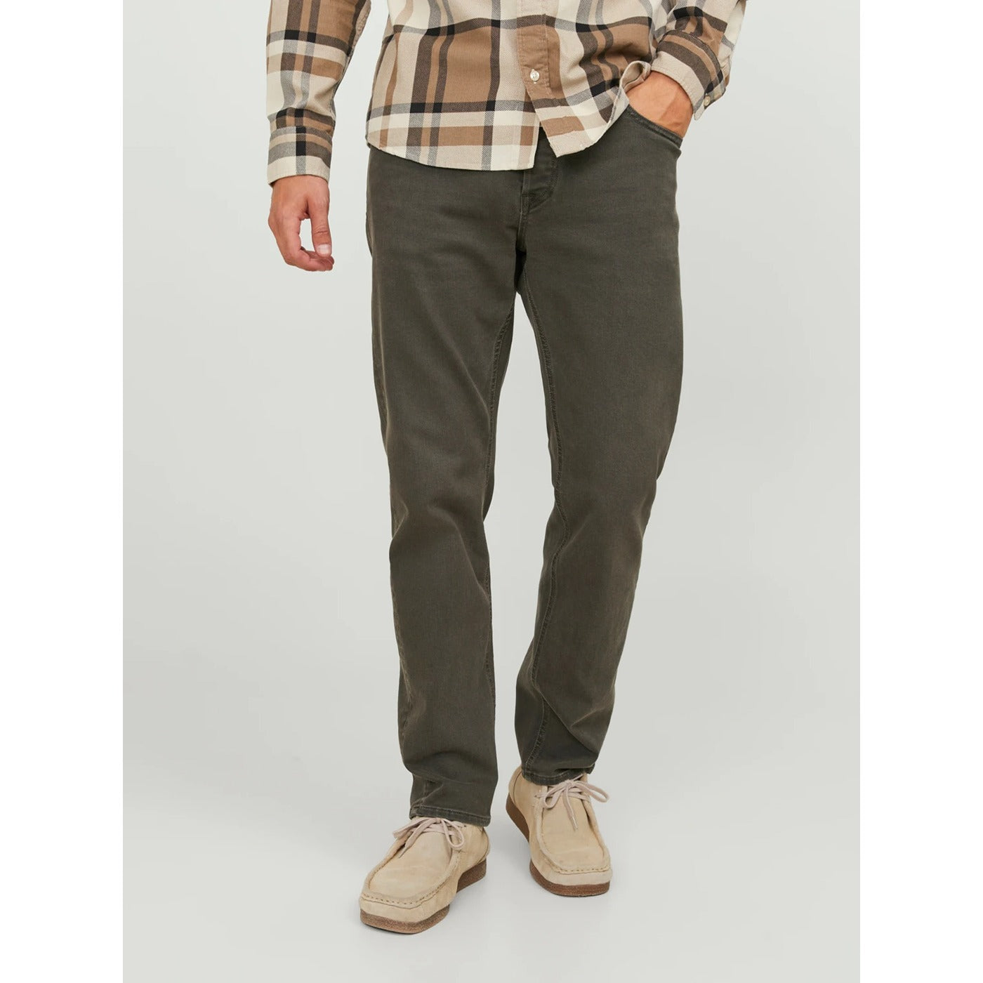 JJ Tapered Fit Dark Olive Jeans | Montivo Pakistan