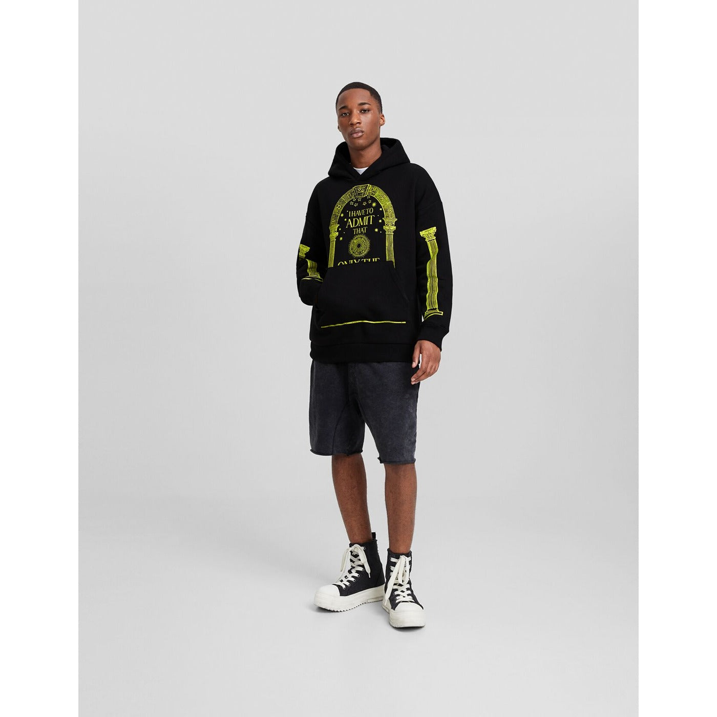 Black Oversized Printed Hoodie | Montivo Pakistan