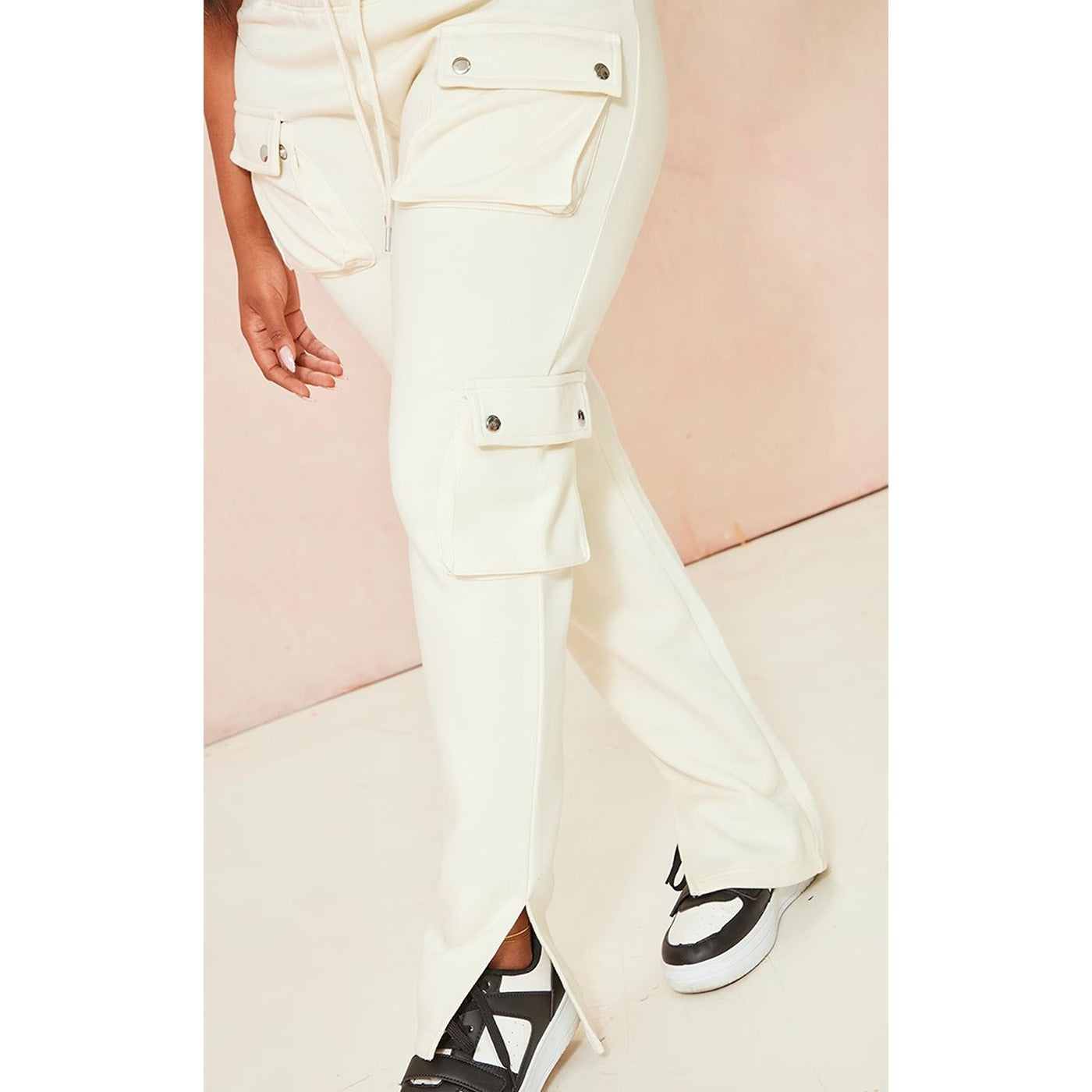 Cream Shape Straight Leg Cargo Joggers | Montivo Pakistan