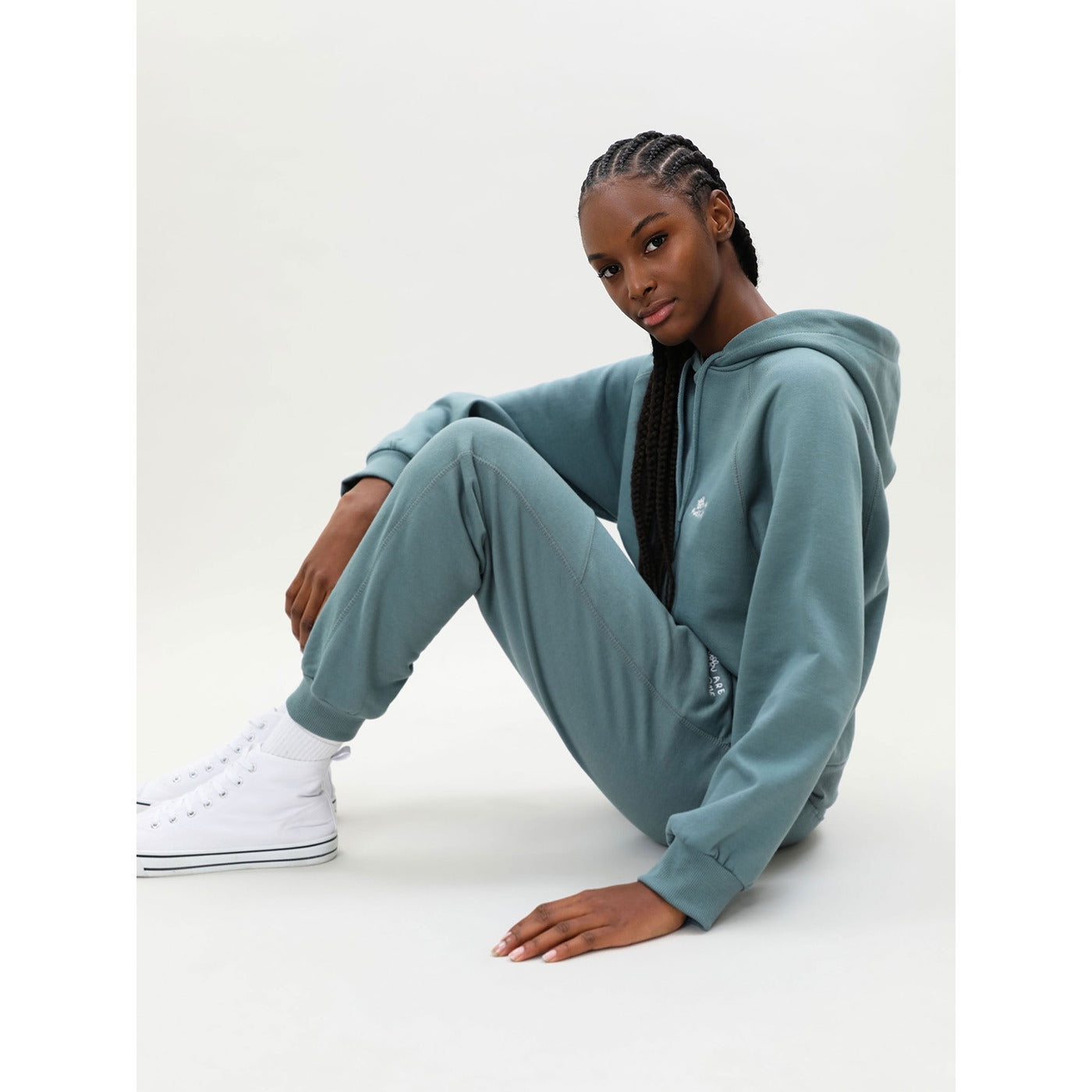 Green Embroidered Oversized Trousers | Montivo Pakistan