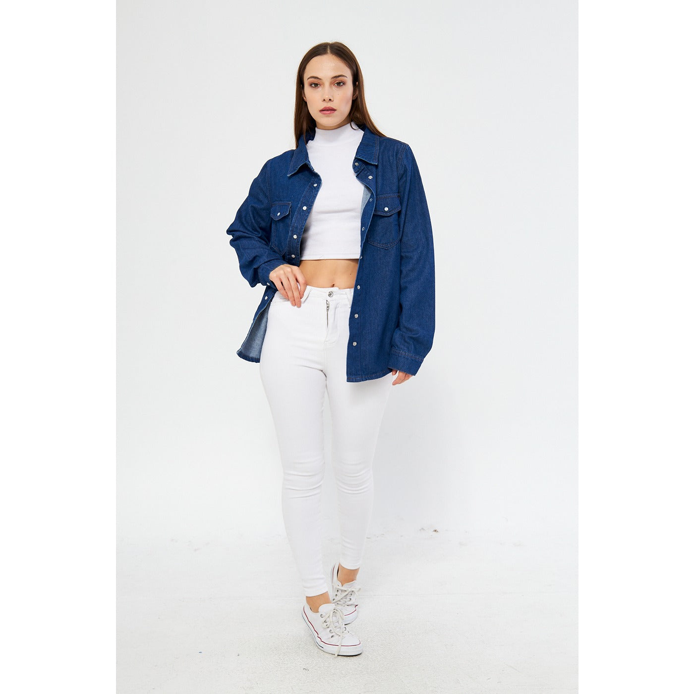 Blue Oversized Denim Shacket | Montivo Pakistan
