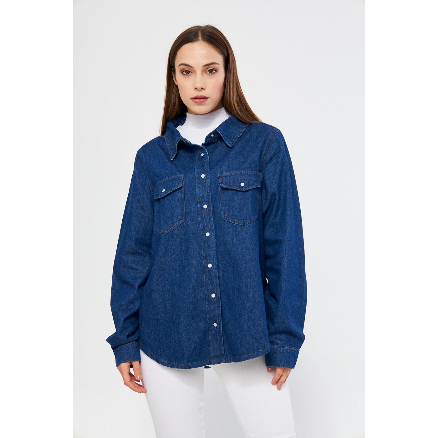 Blue Oversized Denim Shacket | Montivo Pakistan