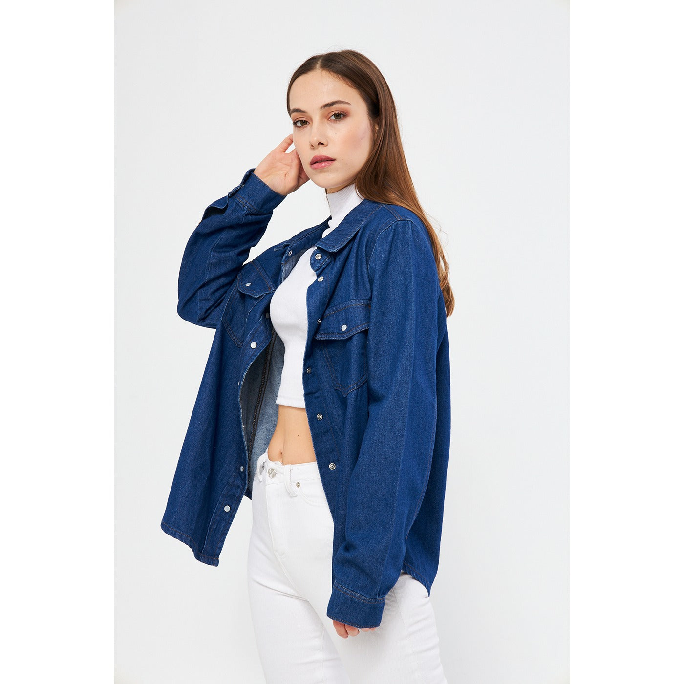 Blue Oversized Denim Shacket | Montivo Pakistan