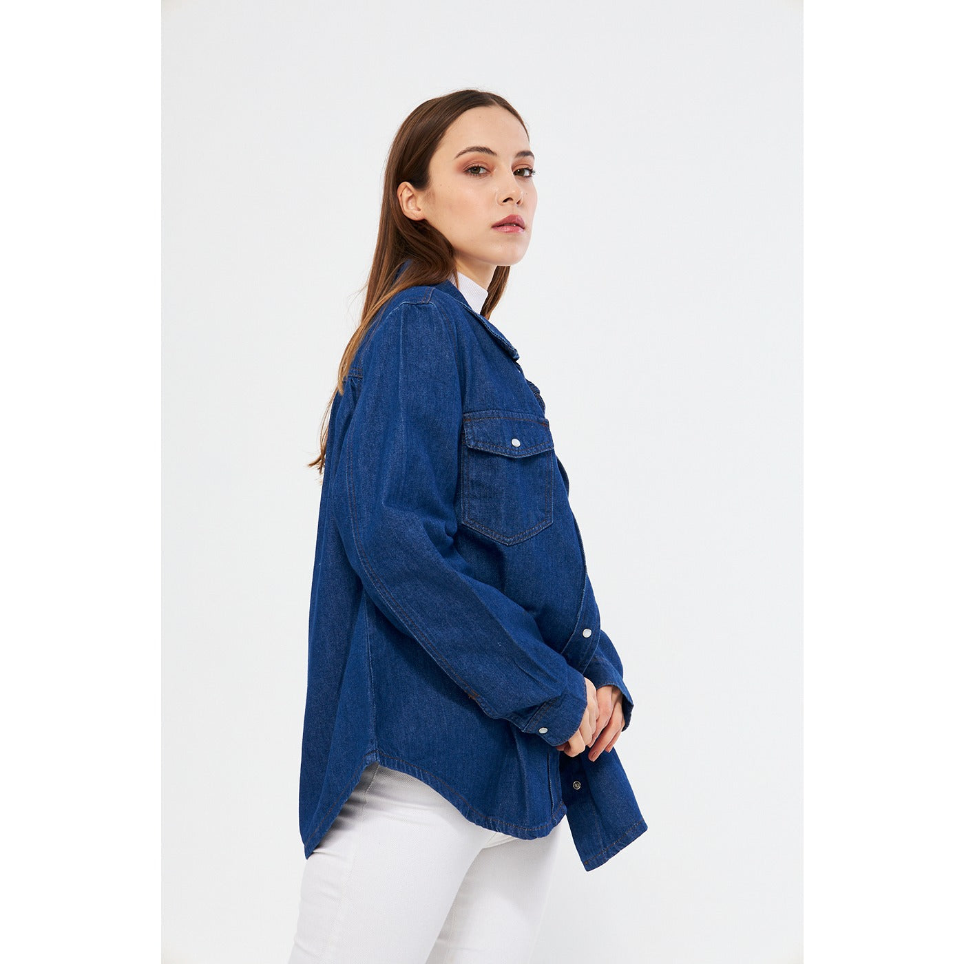 Blue Oversized Denim Shacket | Montivo Pakistan