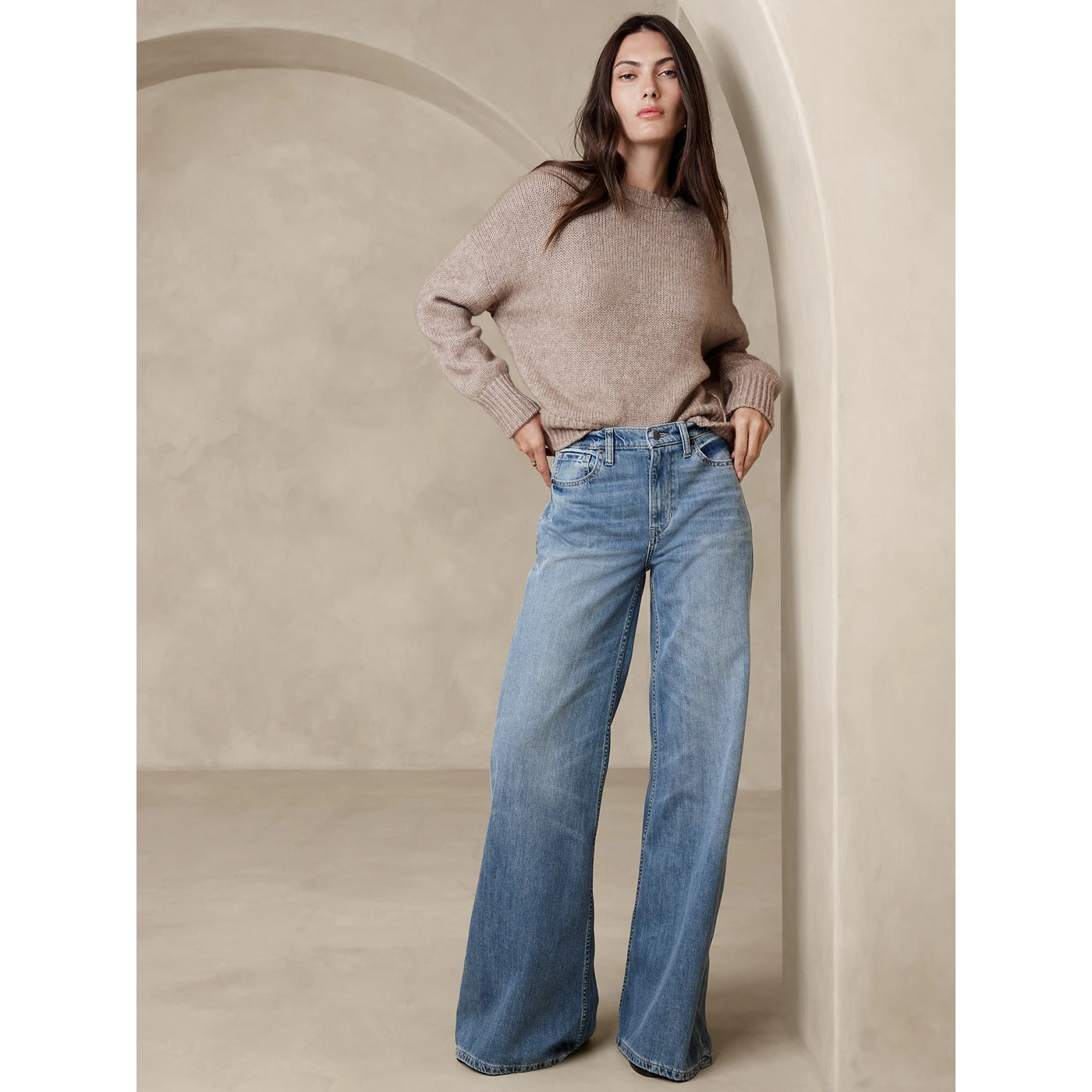 BR Blue Wide Leg Jeans | Montivo Pakistan