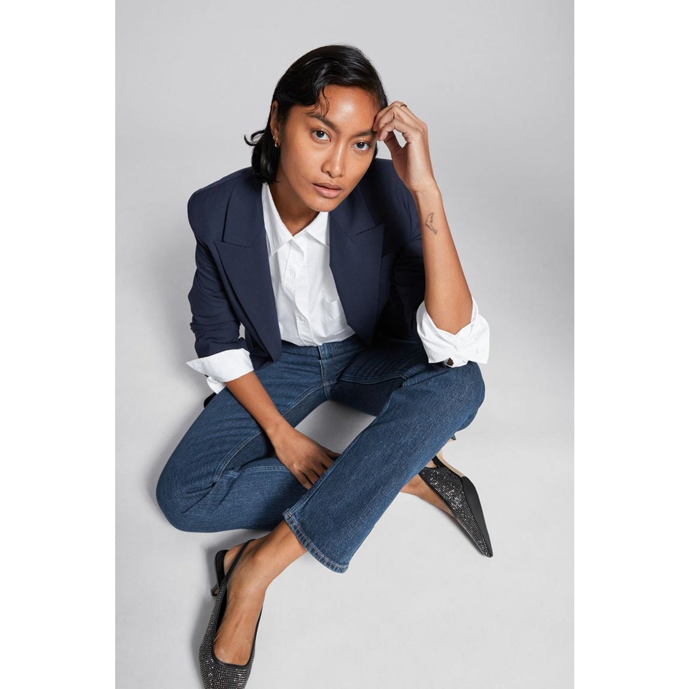 Dark Blue Slim Mom Jeans | Montivo Pakistan