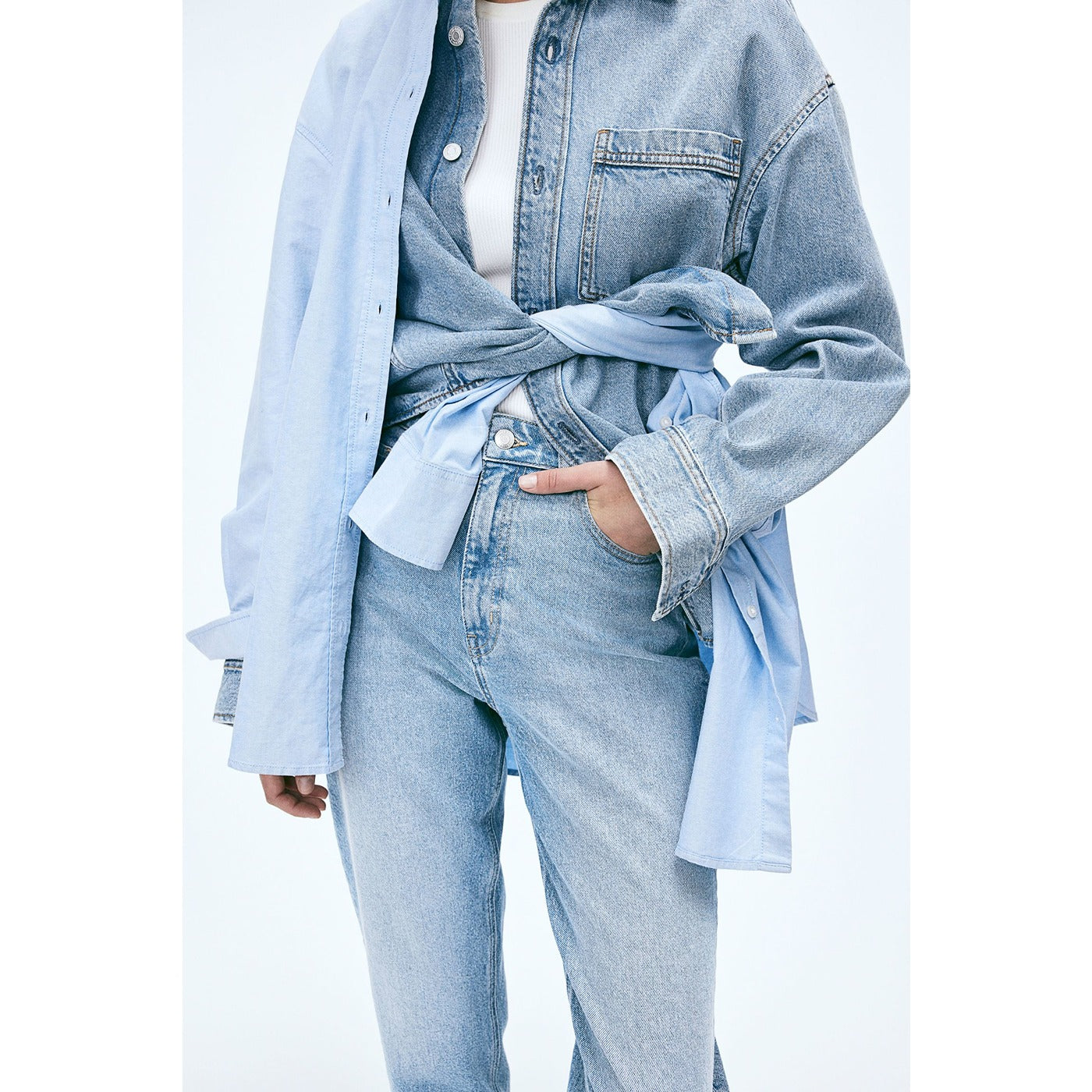 Light Blue Mom Ripped Jeans | Montivo Pakistan