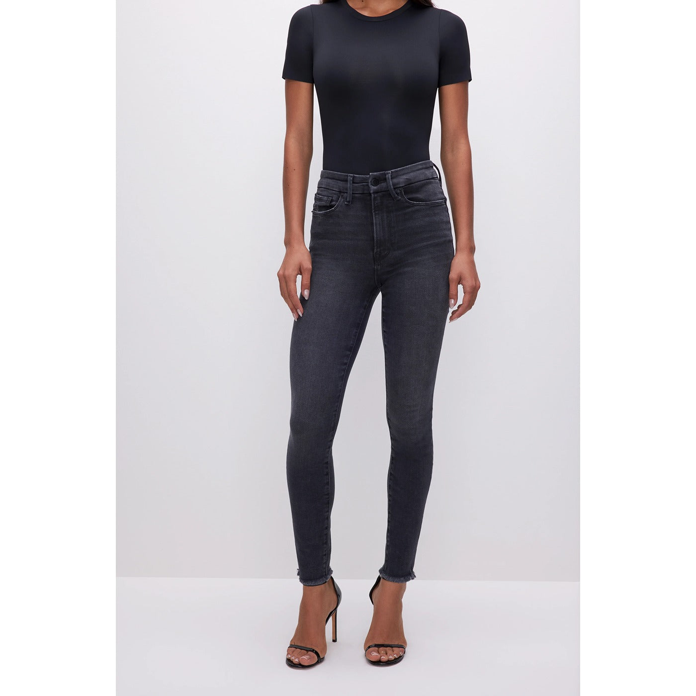GA Black Skinny Fit Raw Hem Jeans | Montivo Pakistan