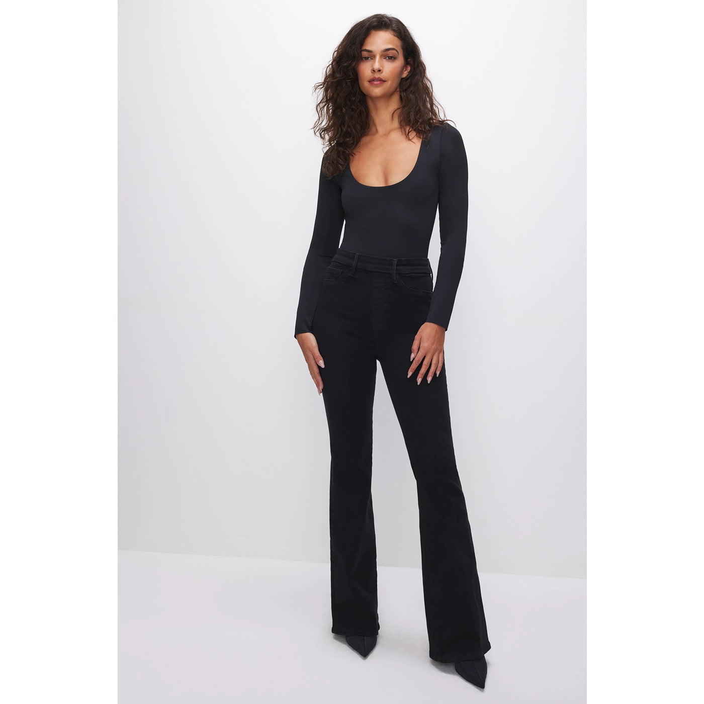 GA Power Stretch Black Flare Jeans | Montivo Pakistan