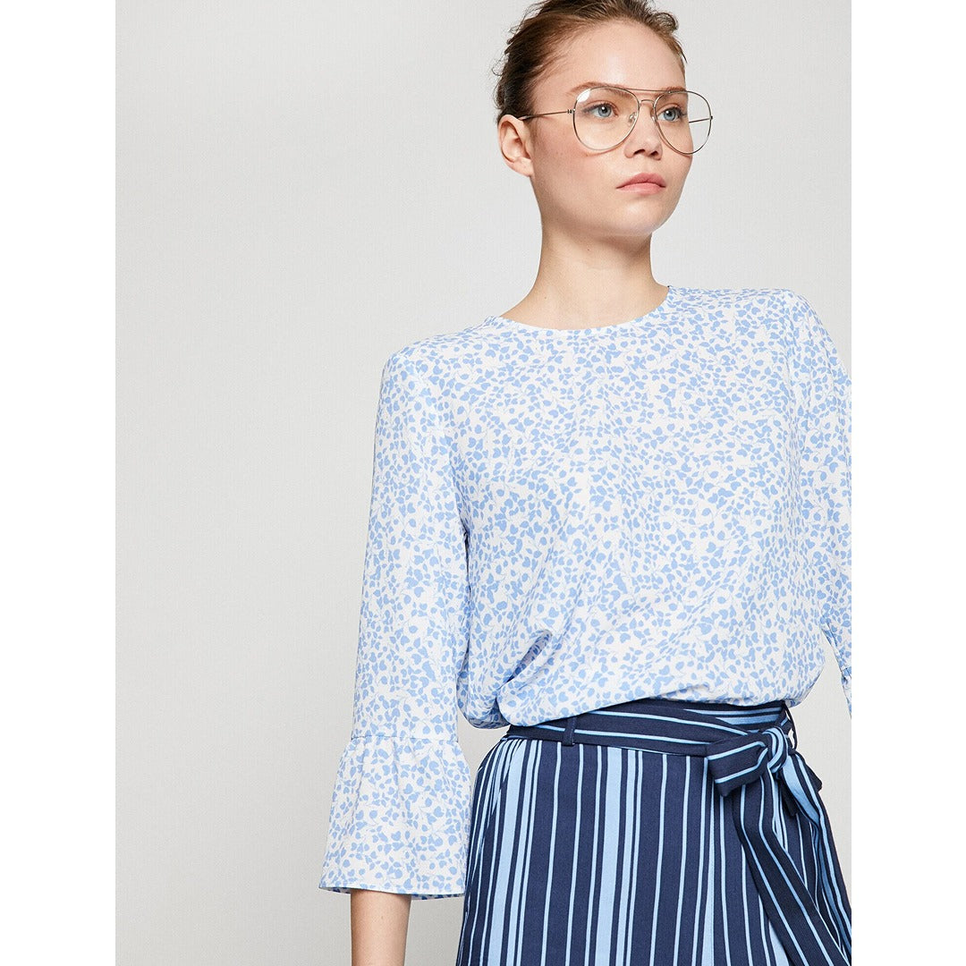 Light Blue Patterned Blouse | Montivo Pakistan