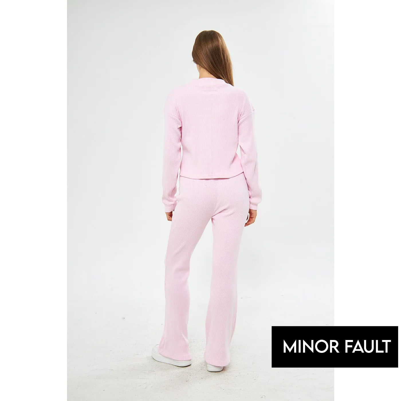 (Minor Fault) Pink Waffle Knit Button Down Cardigan | Montivo Pakistan