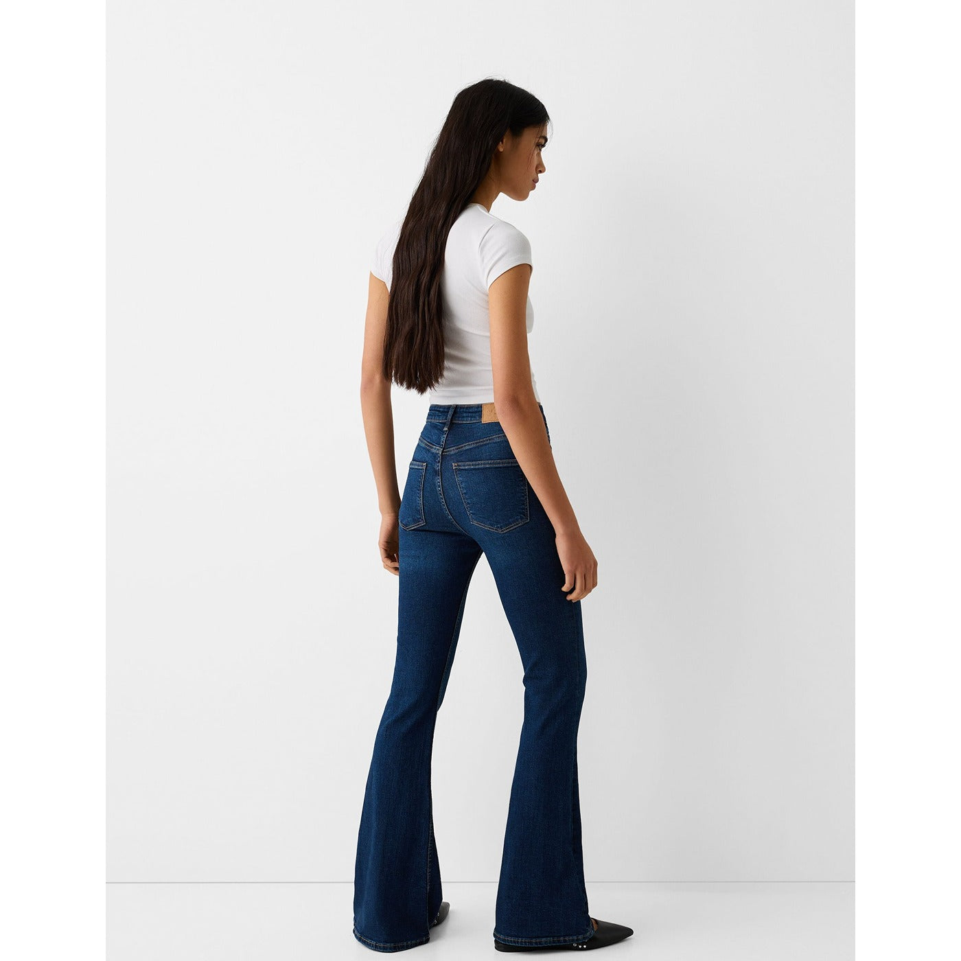 Dark Blue High Rise Flare Jeans | Montivo Pakistan