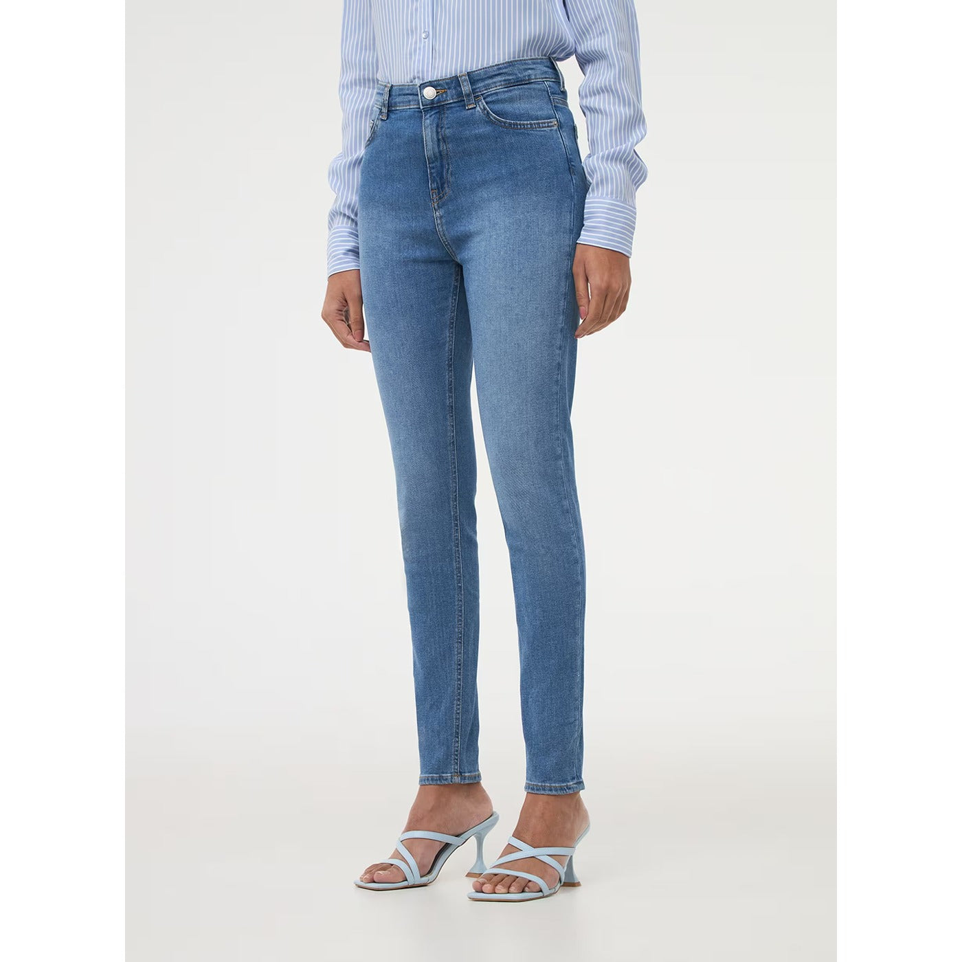 Mid Blue High Waisted Skinny Jeans | Montivo Pakistan