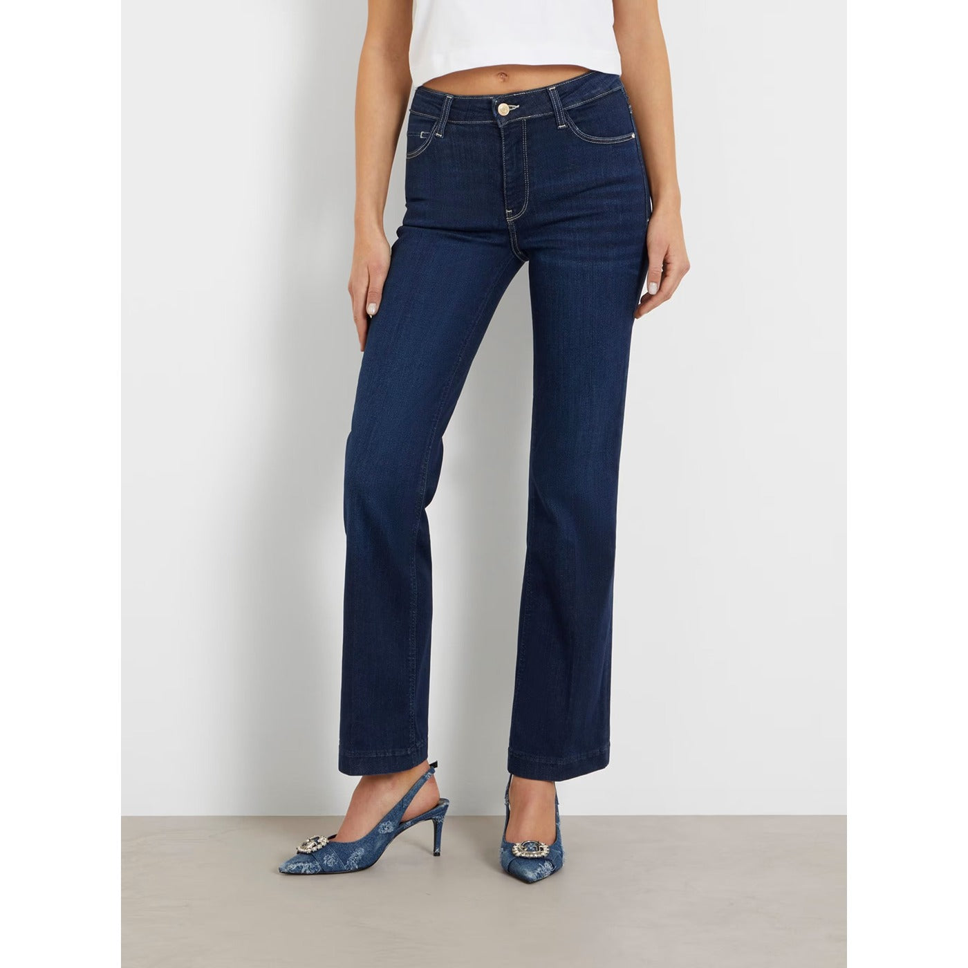 Blue Mid Rise Boot Cut Jeans | Montivo Pakistan