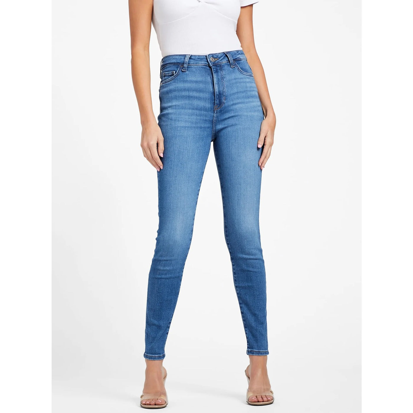 Mid Blue High Rise Skinny Jeans | Montivo Pakistan