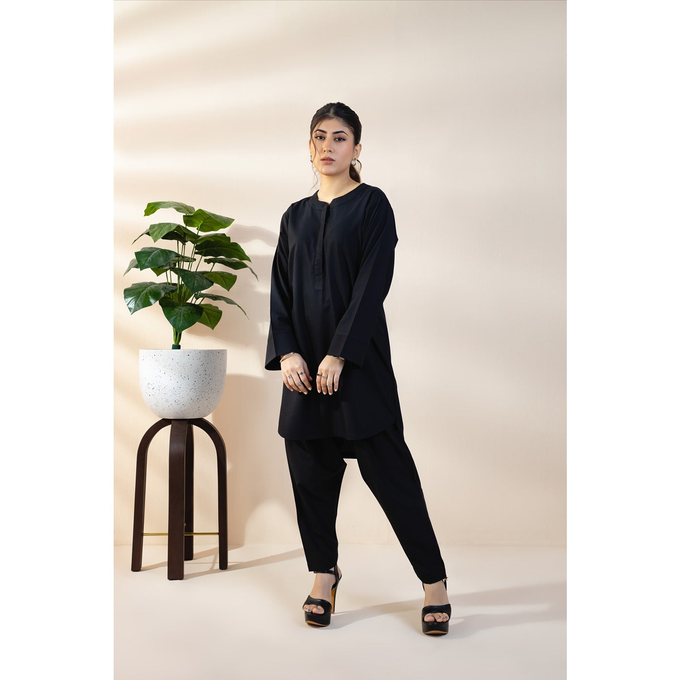 Black Basic Solid Matching Set | Montivo Pakistan