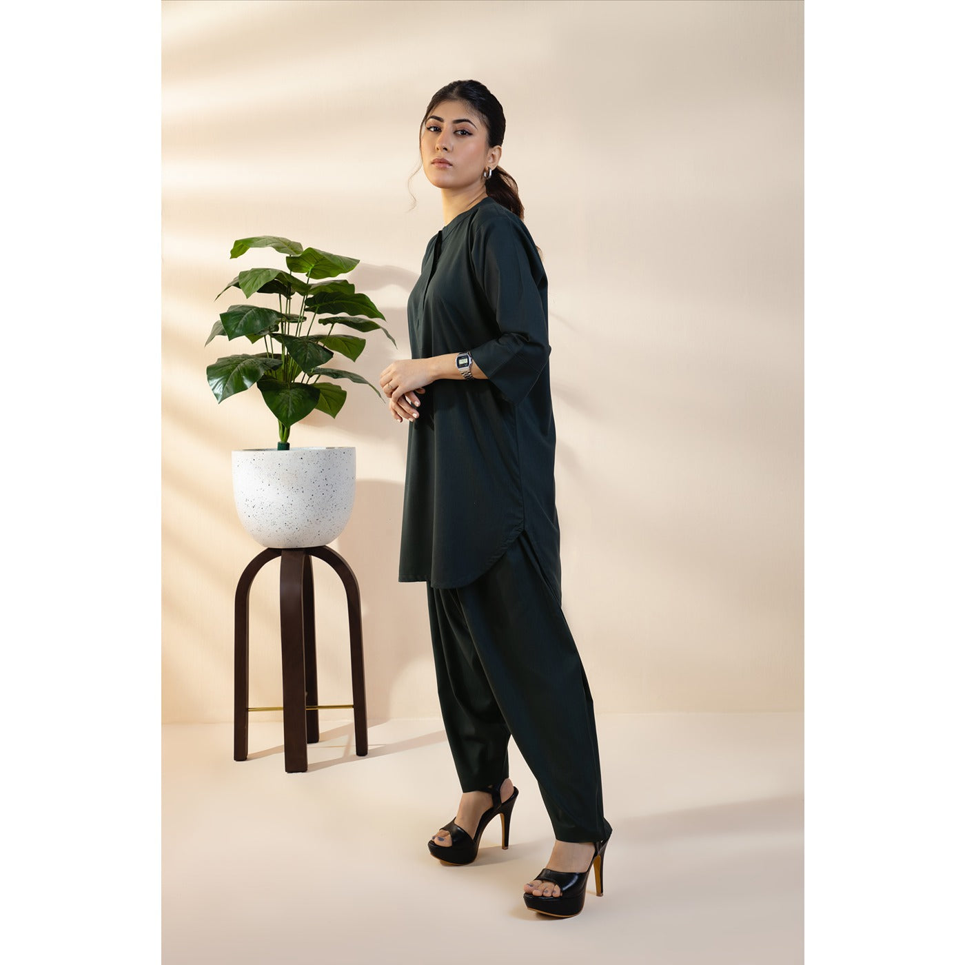 Green Basic Solid Matching Set | Montivo Pakistan