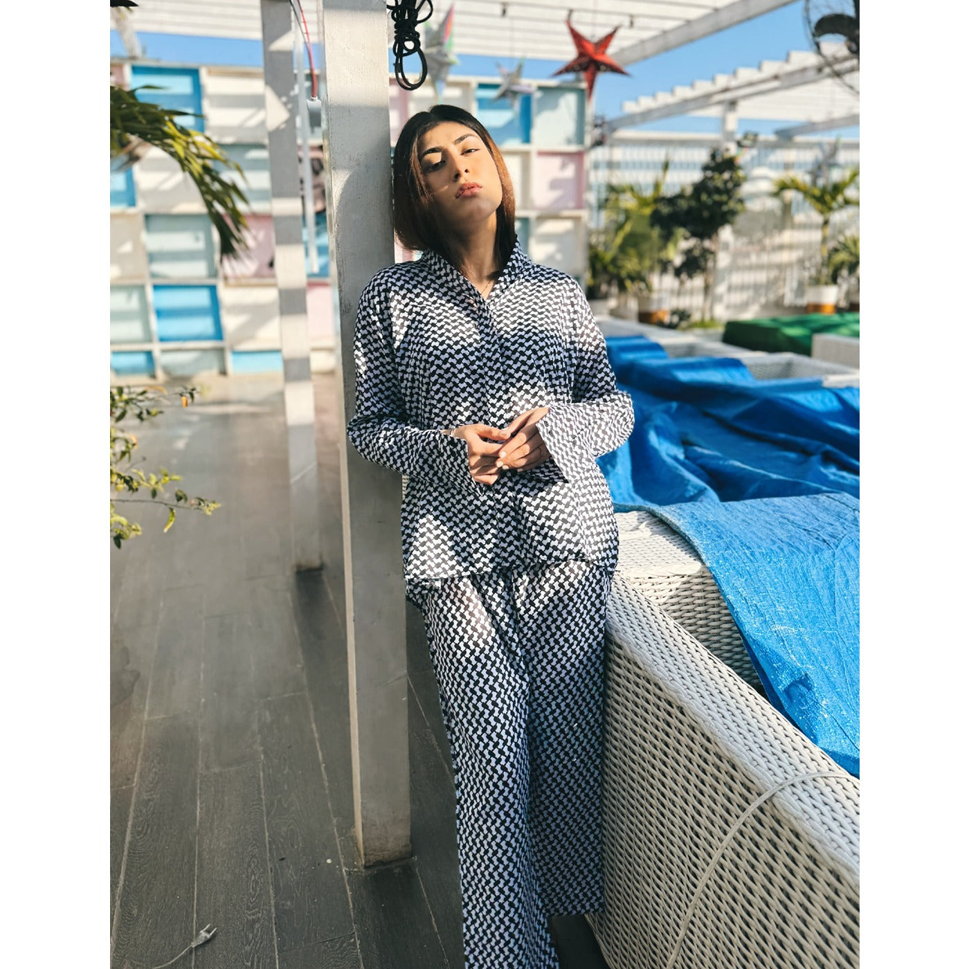 Black Patterned Matching Set | Montivo Pakistan